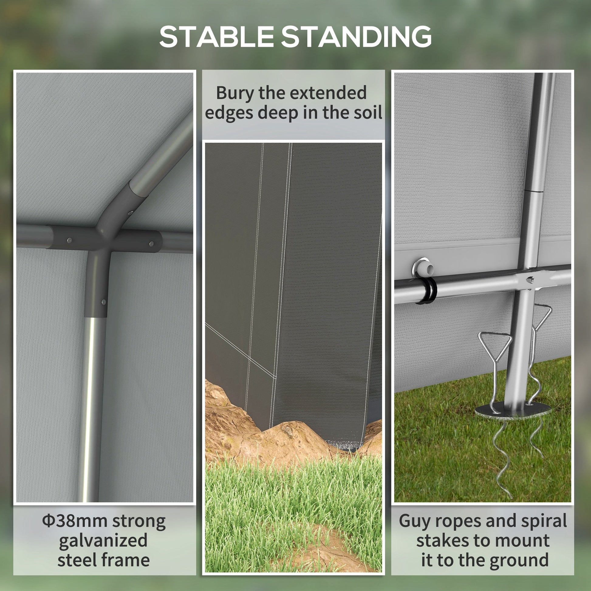 7' x 12' Portable Shed, Outdoor Storage Shed Tent with Galvanised Steel Frame and Roll-up Door for Motorcycle, Bike, Garden Tools, Dark Grey