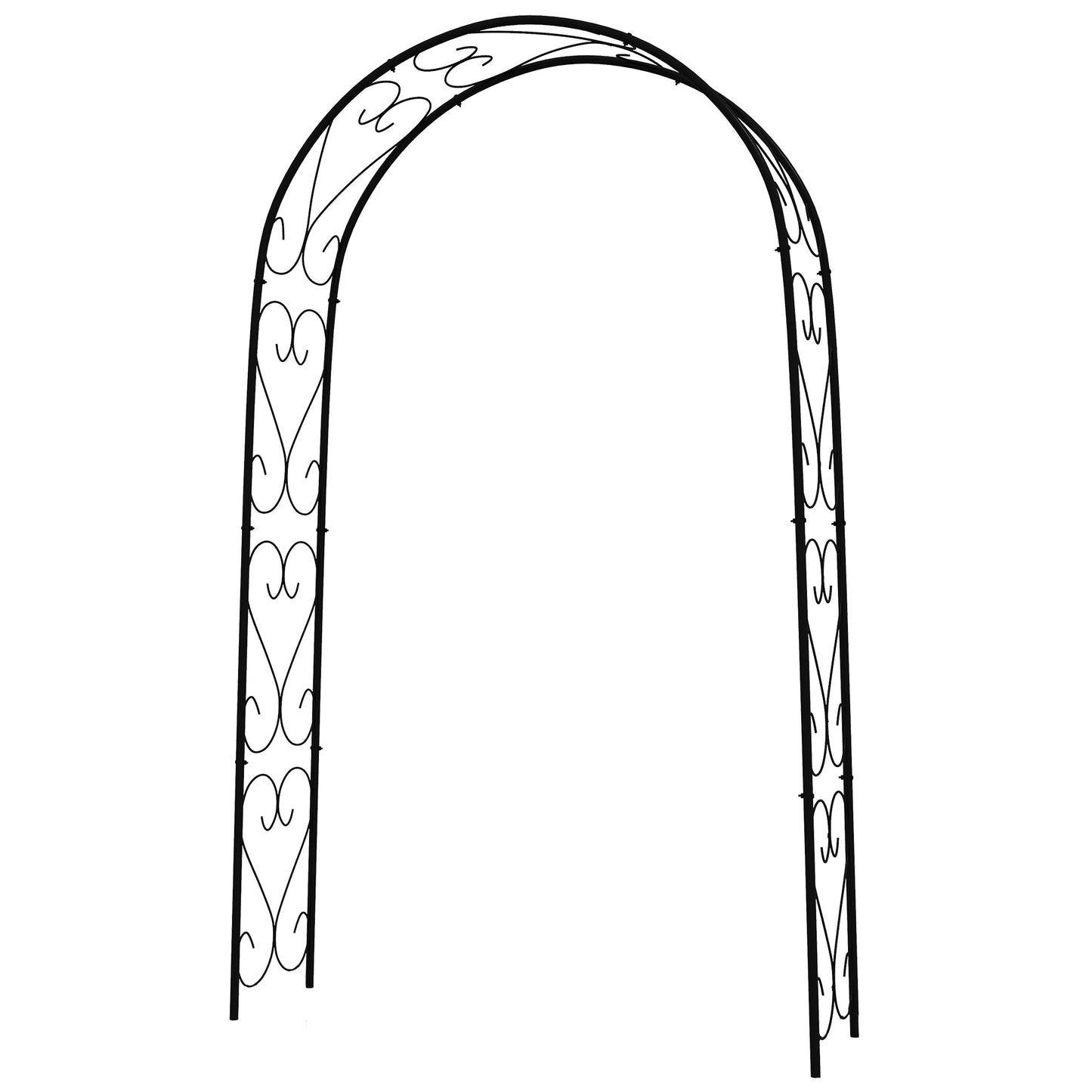 Steel Garden Arch Trellis, 7.5FT High x 4FT Wide Metal Garden Arbor for Climbing Plants, Roses, Vines, Outdoor Wedding Arch for Bridal Party, Ceremony, Decoration, Black