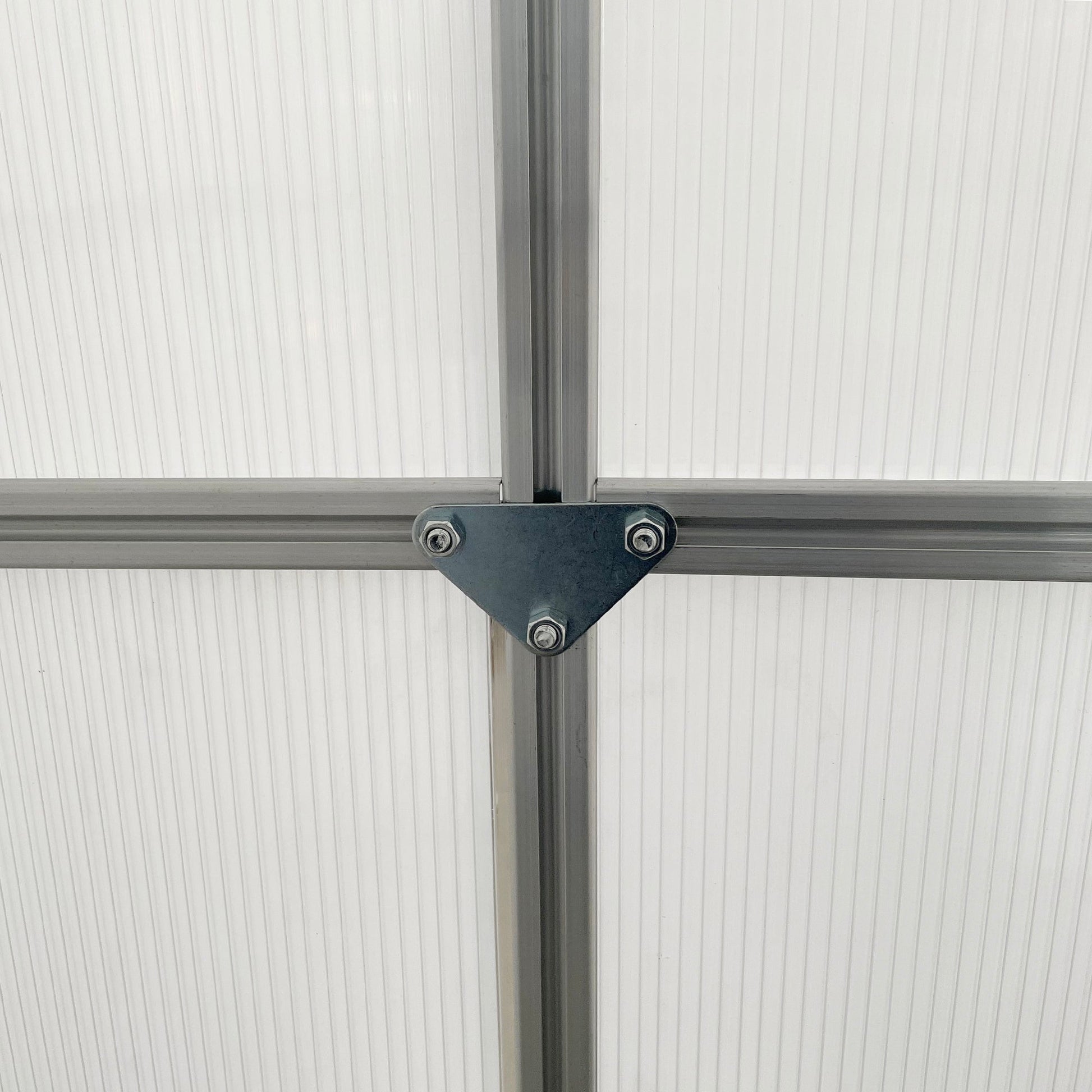 6' x 6' x 6.5' Polycarbonate Greenhouse, Walk-in Green House with Adjustable Roof Vent, Galvanized Base, Sliding Door and Rain Gutter for Outdoor, Garden, Backyard, Clear