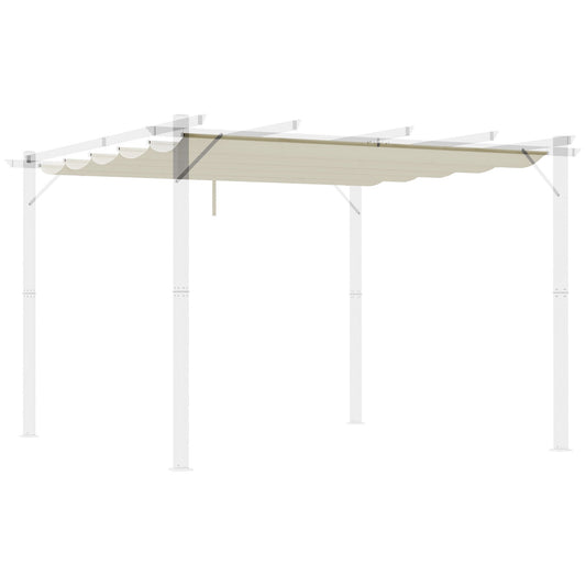 Retractable Replacement Pergola Canopy for 10' x 10' Pergola, Pergola Cover Replacement, Cream White