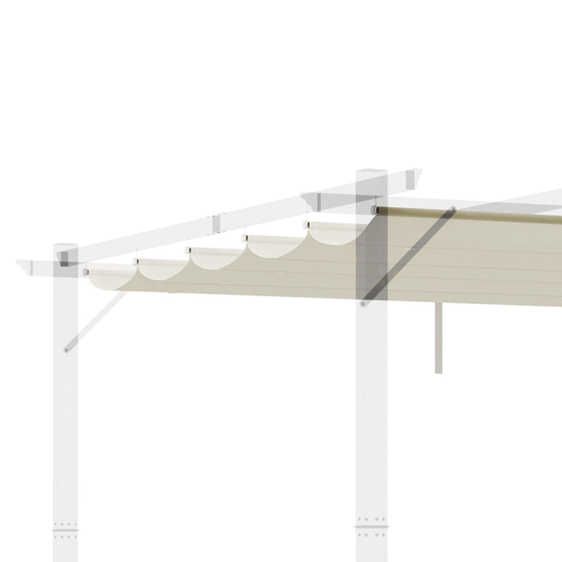 Retractable Replacement Pergola Canopy for 10' x 10' Pergola, Pergola Cover Replacement, Cream White
