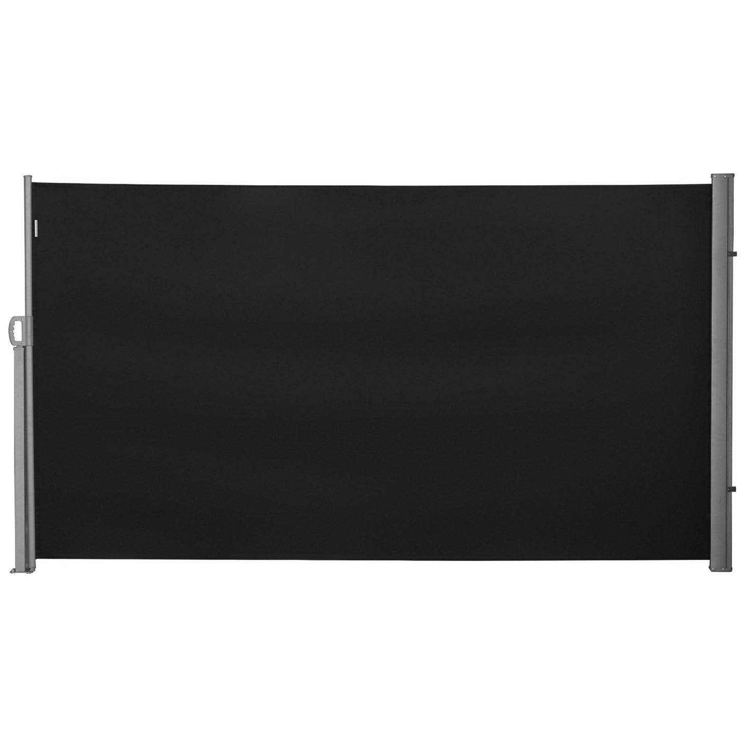 118" x 71" Retractable Side Awning Patio Outdoor Folding Privacy Screen with Resistance to UV Rays & Wind, Black