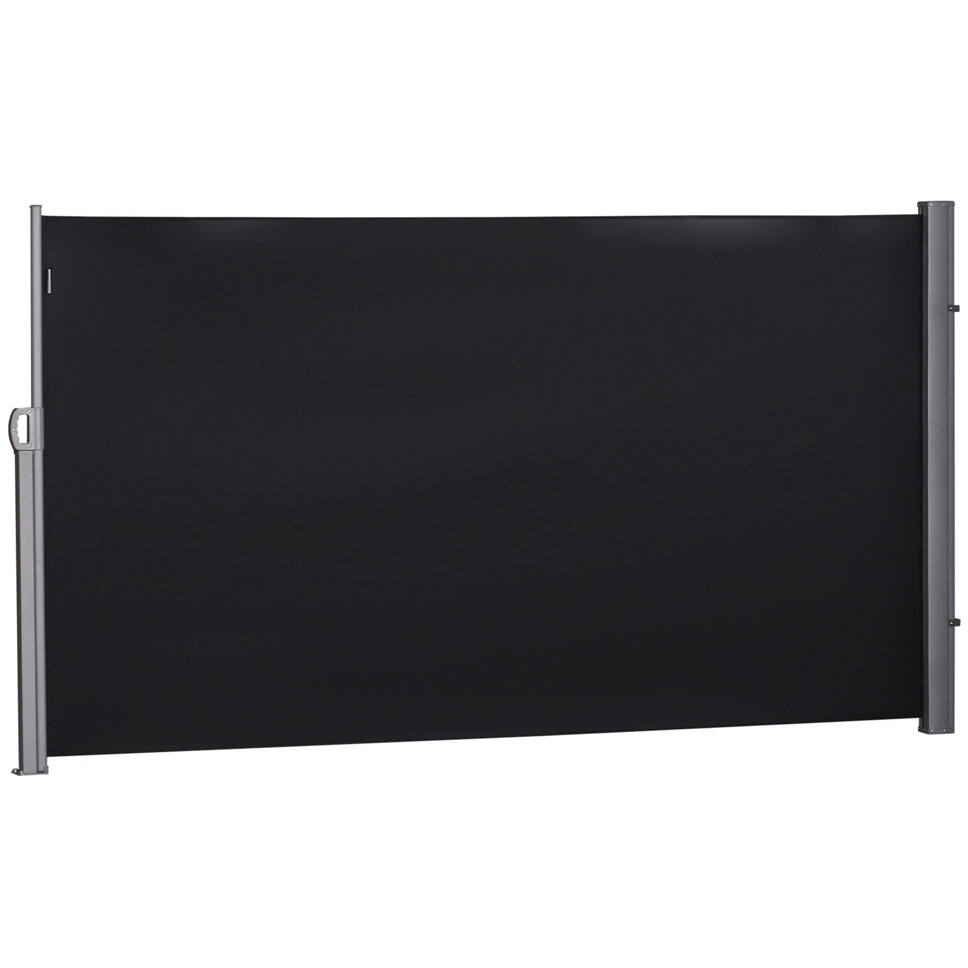 118" x 71" Retractable Side Awning Patio Outdoor Folding Privacy Screen with Resistance to UV Rays & Wind, Black