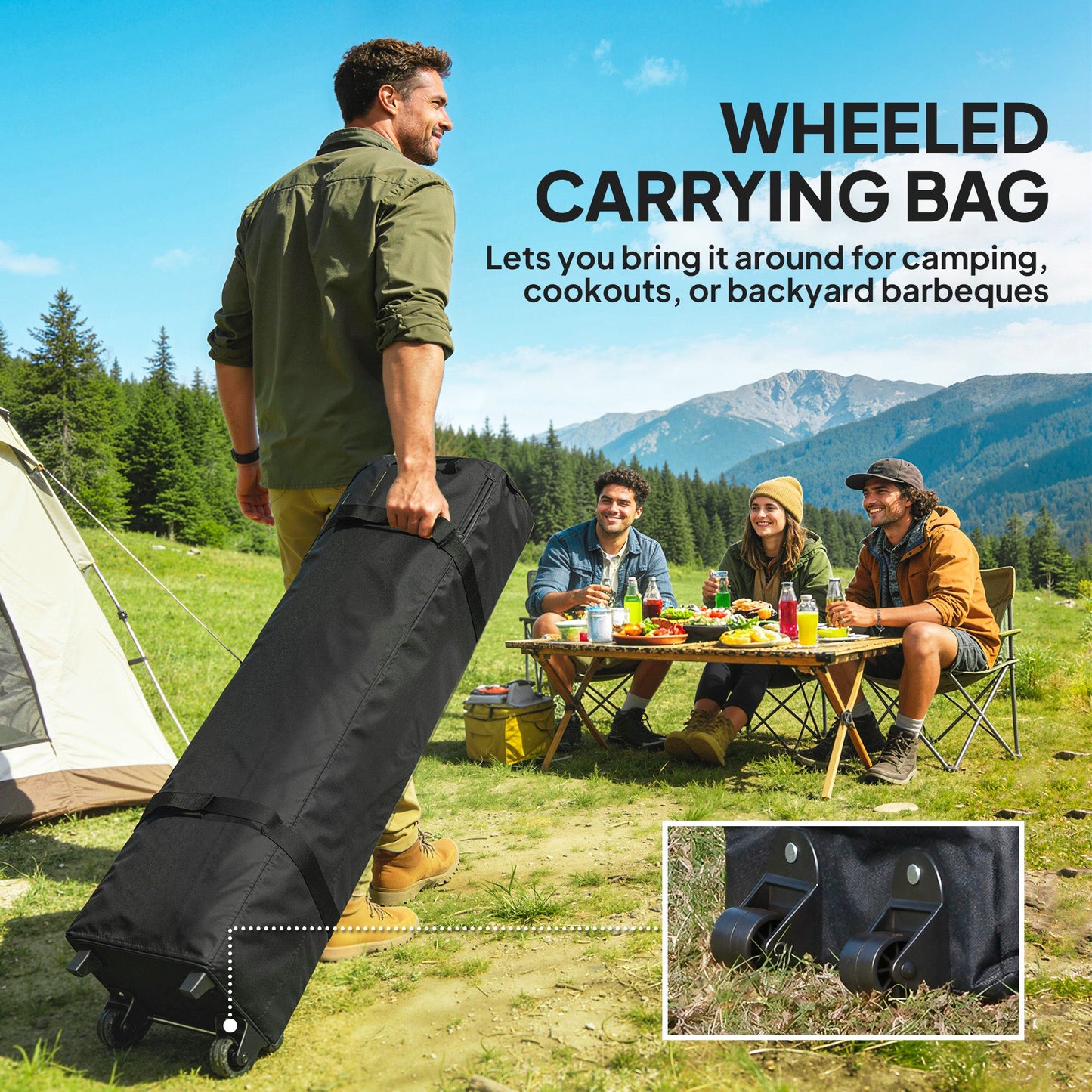10' x 10' Pop Up Canopy Tent with Removable Sidewalls, Instant Shelter with Portable Roller Bag, 4 Sand Bags, Adjustable Height for Outdoor, Garden, Patio, Light Grey