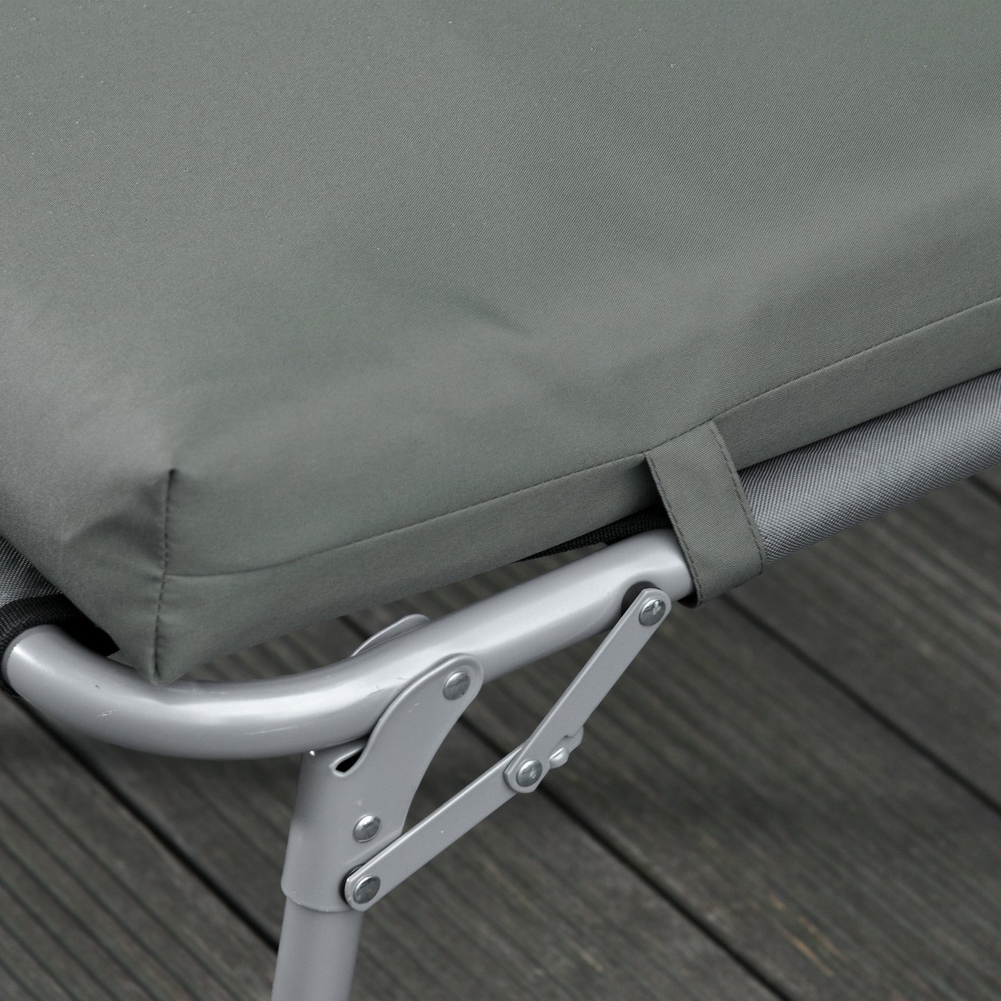 Outdoor Lounge Chair Cushion Set of 2, Non-Slip Chaise Lounge Cushions, Sun Lounger Pads for Indoor Outdoor, 77.2" x 21.7", Dark Grey