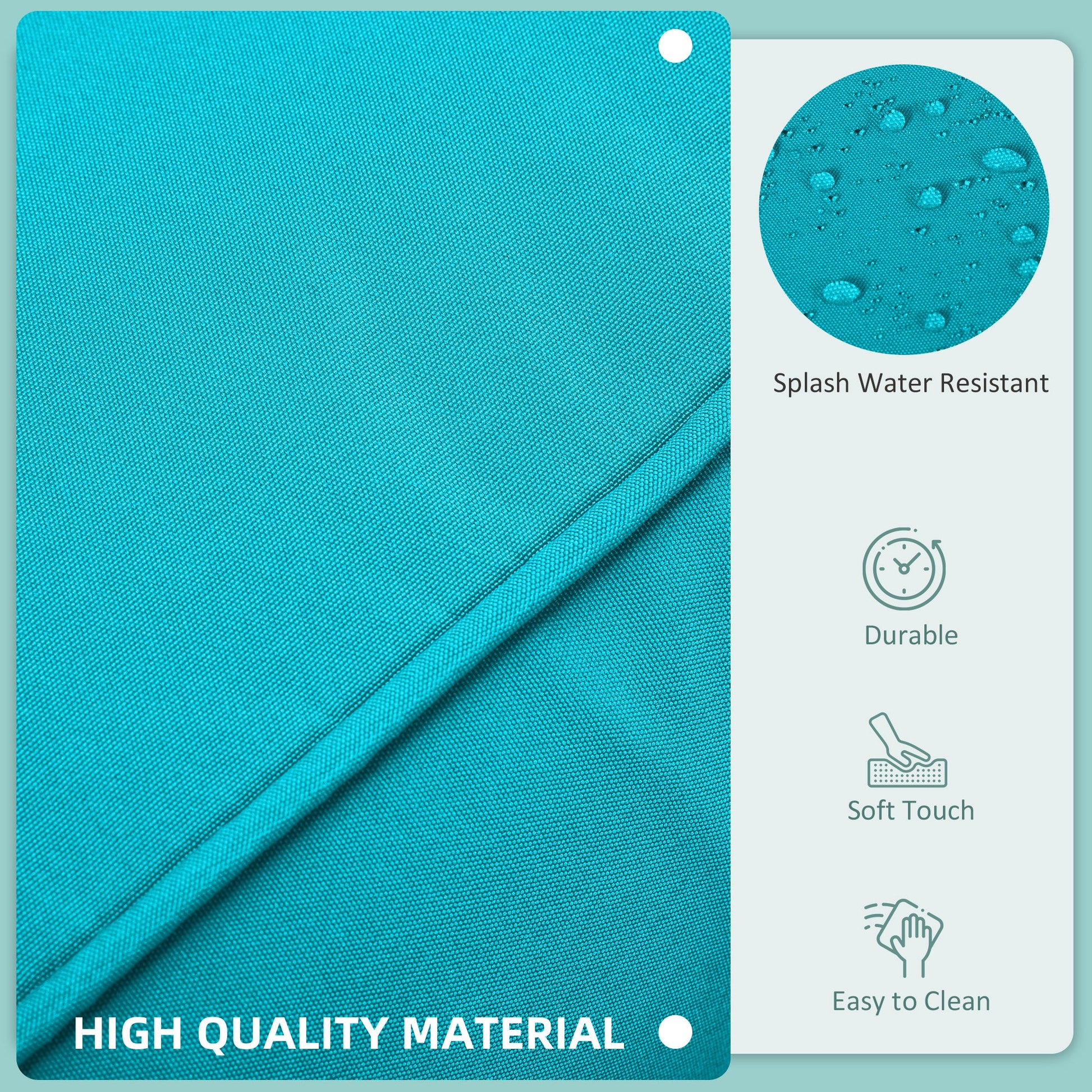 14Pcs Outdoor Cushion Covers, Patio Cushion Covers Replacement for Rattan Sofa Set - No Cushion Included, Light Blue