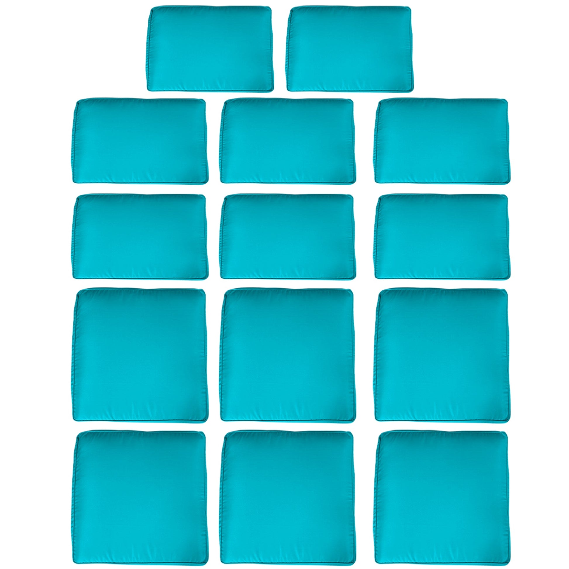 14Pcs Outdoor Cushion Covers, Patio Cushion Covers Replacement for Rattan Sofa Set - No Cushion Included, Light Blue