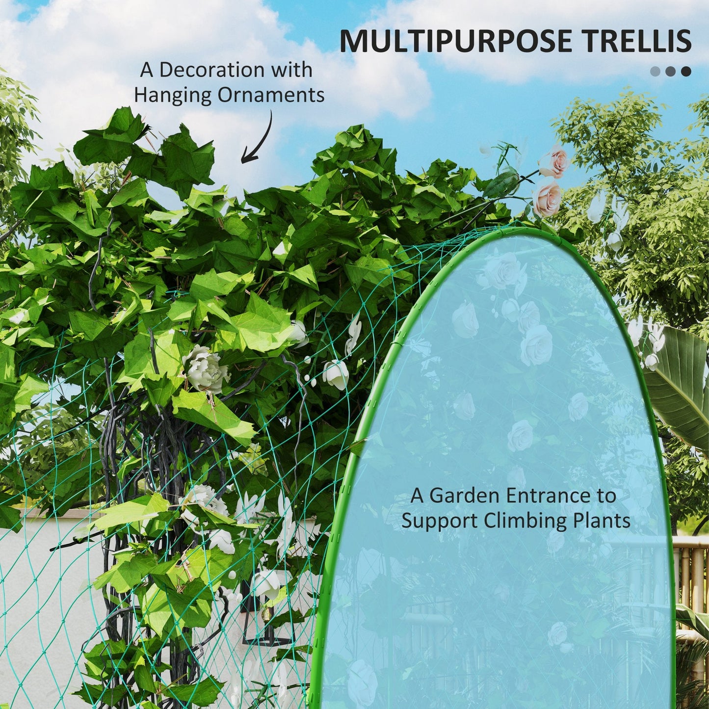 Raised Garden Bed with Arch Trellis for Climbing Plants, Flowers, Herbs, Vegetables, Galvanized Raised Bed Kit Outdoor Garden Box with Trellis for Garden, Patio, Backyard