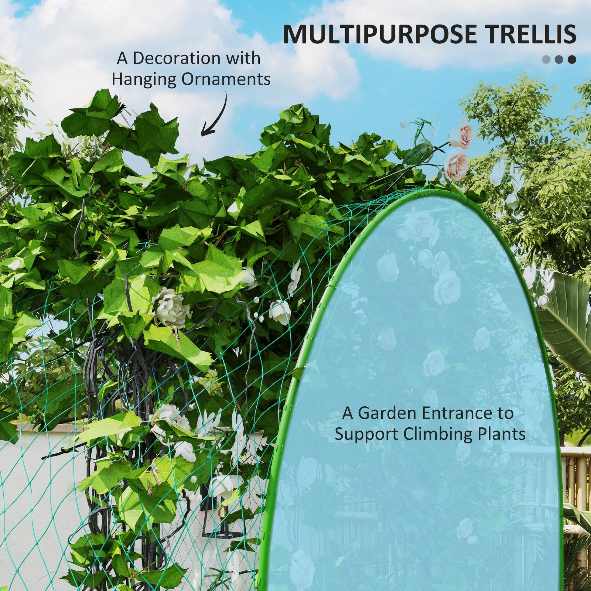 Raised Garden Bed with Arch Trellis for Climbing Plants, Flowers, Herbs, Vegetables, Galvanized Raised Bed Kit Outdoor Garden Box with Trellis for Garden, Patio, Backyard
