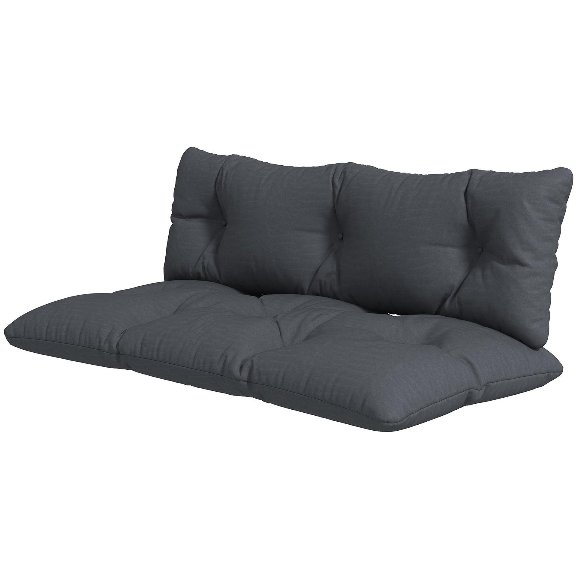 2 Seater 6" Thick Outdoor Seat Cushions with Back Cushion for Pallet, Loveseat Outdoor Furniture Cushions, Fade-Resistant Replacement Patio Cushions, Dark Grey