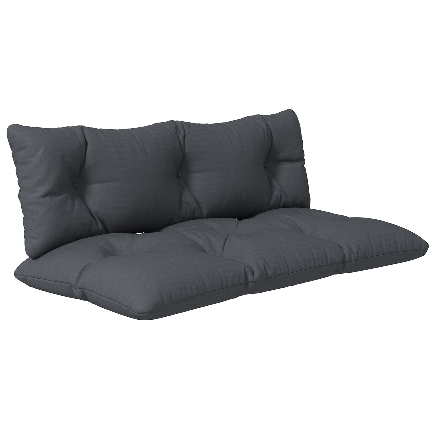 2 Seater 6" Thick Outdoor Seat Cushions with Back Cushion for Pallet, Loveseat Outdoor Furniture Cushions, Fade-Resistant Replacement Patio Cushions, Dark Grey