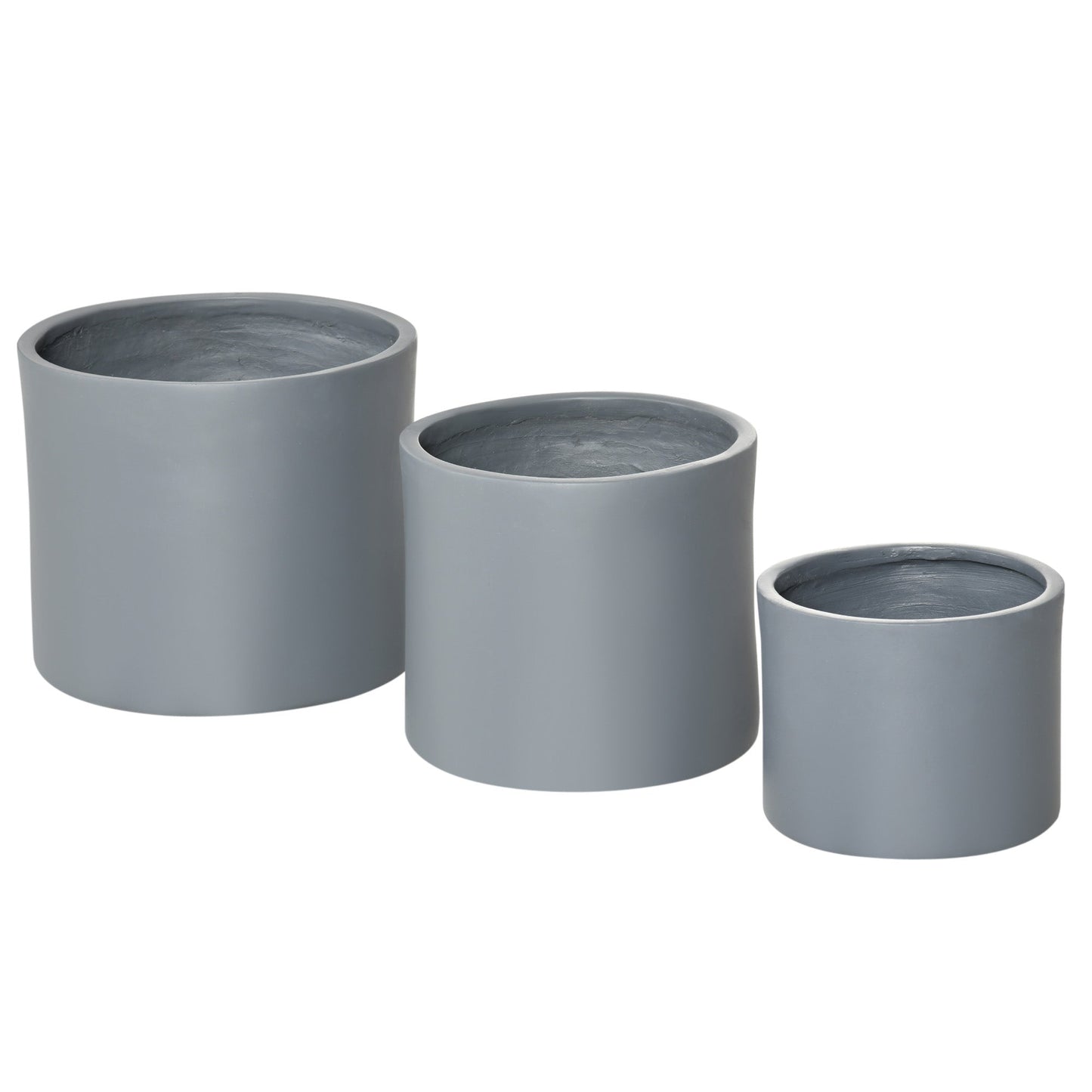 Set of 3 Outdoor Planter Set, 13/11.5/9 in, Flower Pots with Drainage Holes, Outdoor Plant Pots for Patio, Yard, Garden