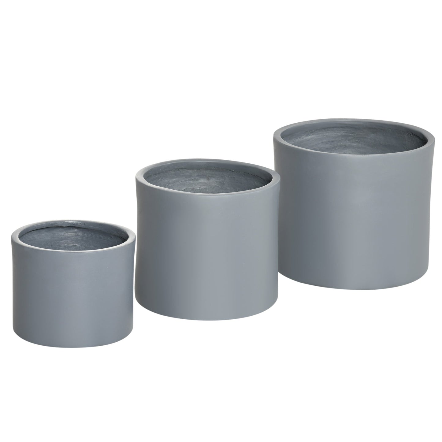 Set of 3 Outdoor Planter Set, 13/11.5/9 in, Flower Pots with Drainage Holes, Outdoor Plant Pots for Patio, Yard, Garden