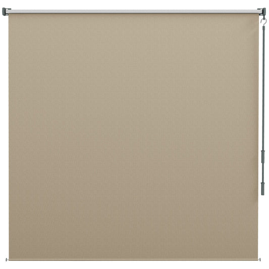 6'W x 6'H Roller Shades, Outdoor Blinds Cordless Roll Up Shade for Porch Balcony Gazebo, Beige
