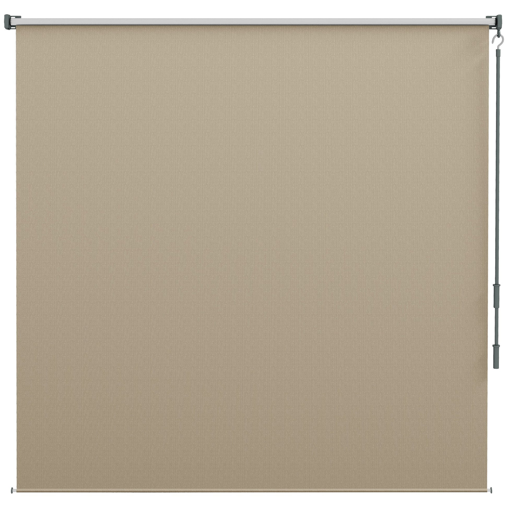 6'W x 6'H Roller Shades, Outdoor Blinds Cordless Roll Up Shade for Porch Balcony Gazebo, Beige