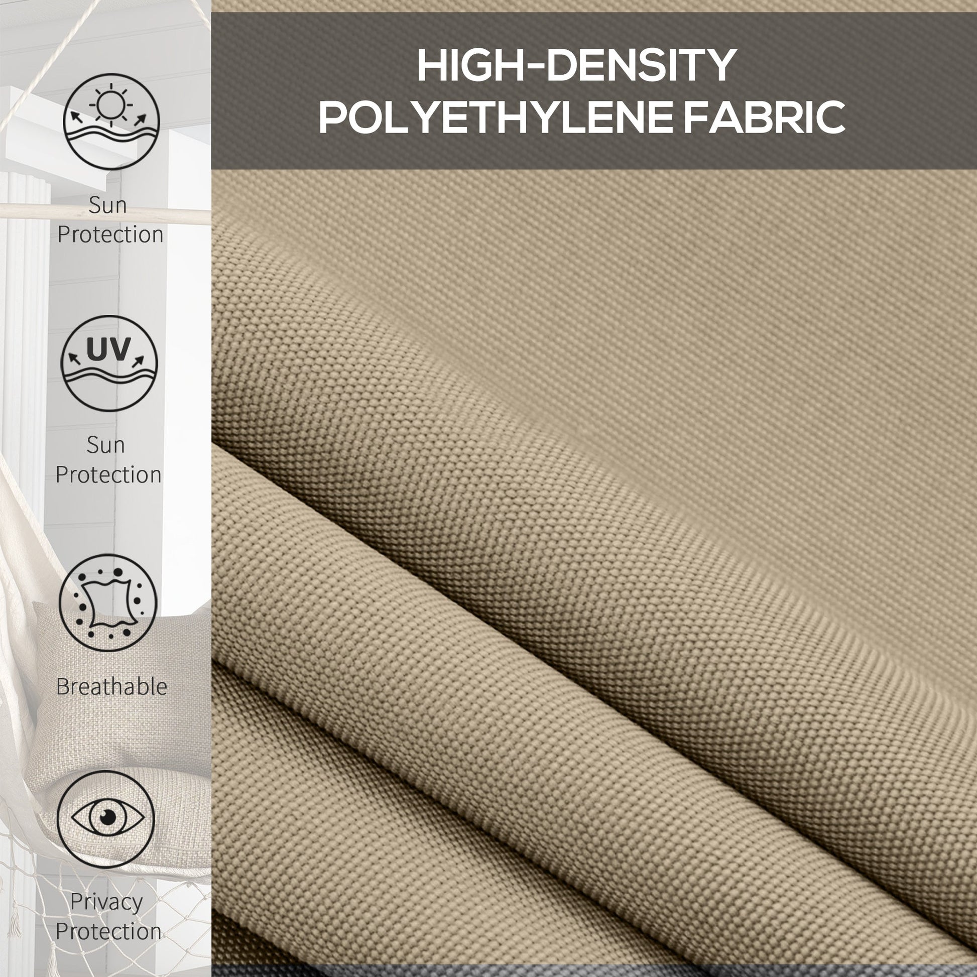 6'W x 6'H Roller Shades, Outdoor Blinds Cordless Roll Up Shade for Porch Balcony Gazebo, Beige