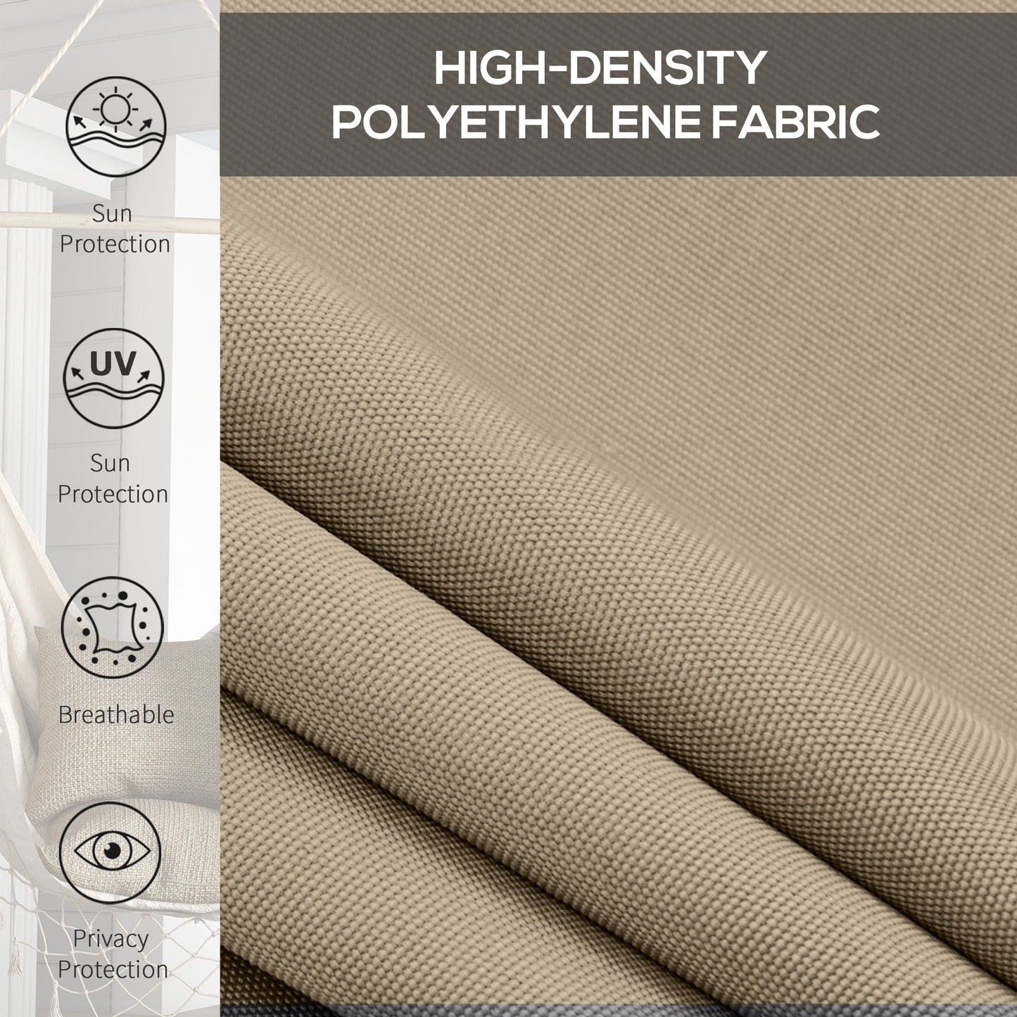 6'W x 6'H Roller Shades, Outdoor Blinds Cordless Roll Up Shade for Porch Balcony Gazebo, Beige