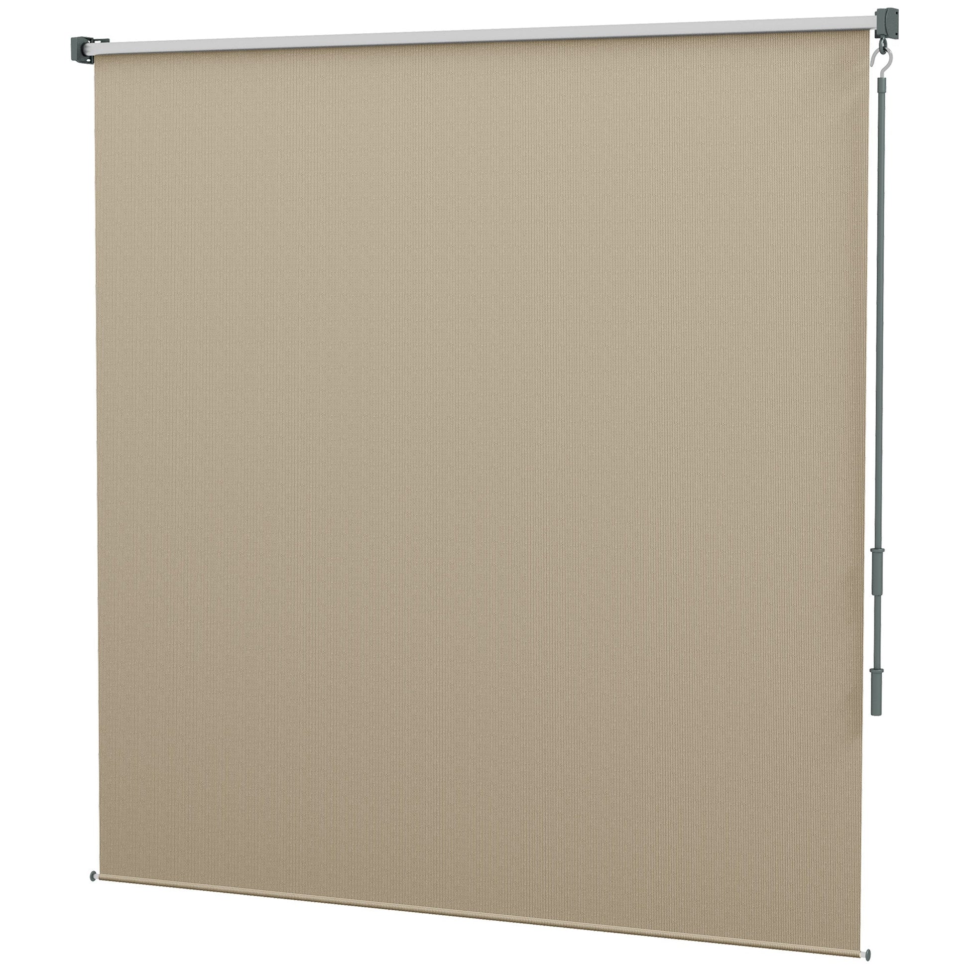 6'W x 6'H Roller Shades, Outdoor Blinds Cordless Roll Up Shade for Porch Balcony Gazebo, Beige
