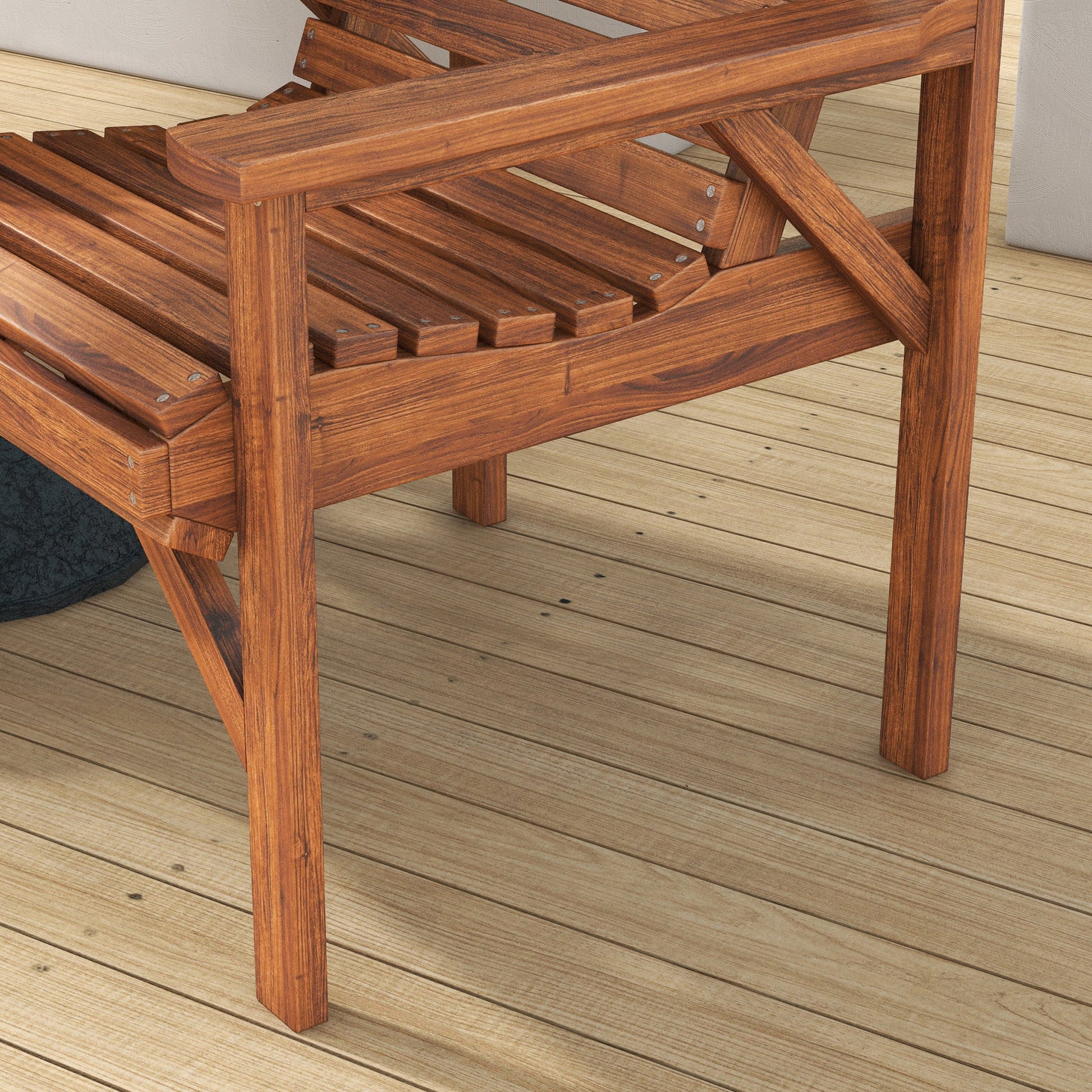 3Pcs Outdoor Bench Set, 2 Garden Benches Coffee Table and Umbrella Hole, Patio Table and Chair Set for Garden, Backyard, Balcony, Tan Brown