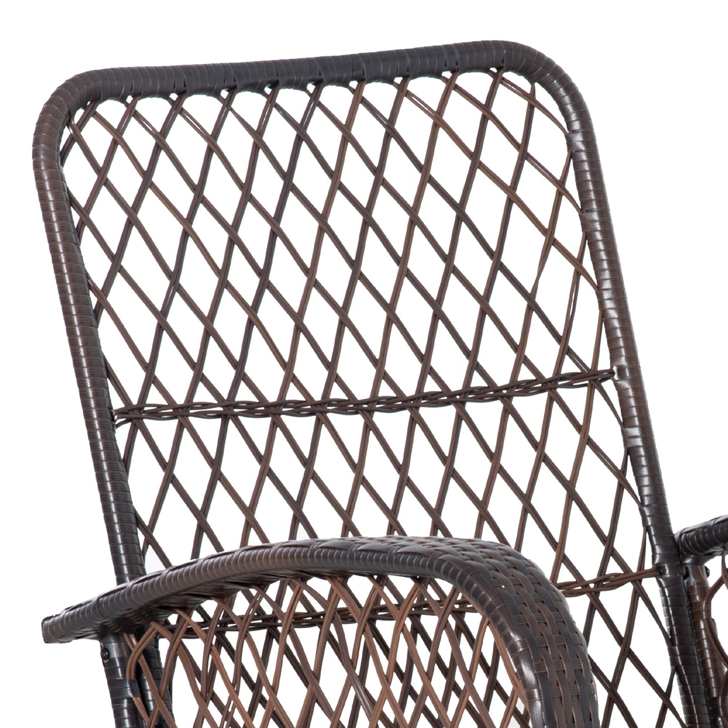 Rattan Rocking Chair, Outdoor Wicker Patio Rocker Chair Furniture with Thick Cushions, for Garden Backyard Porch, Grey