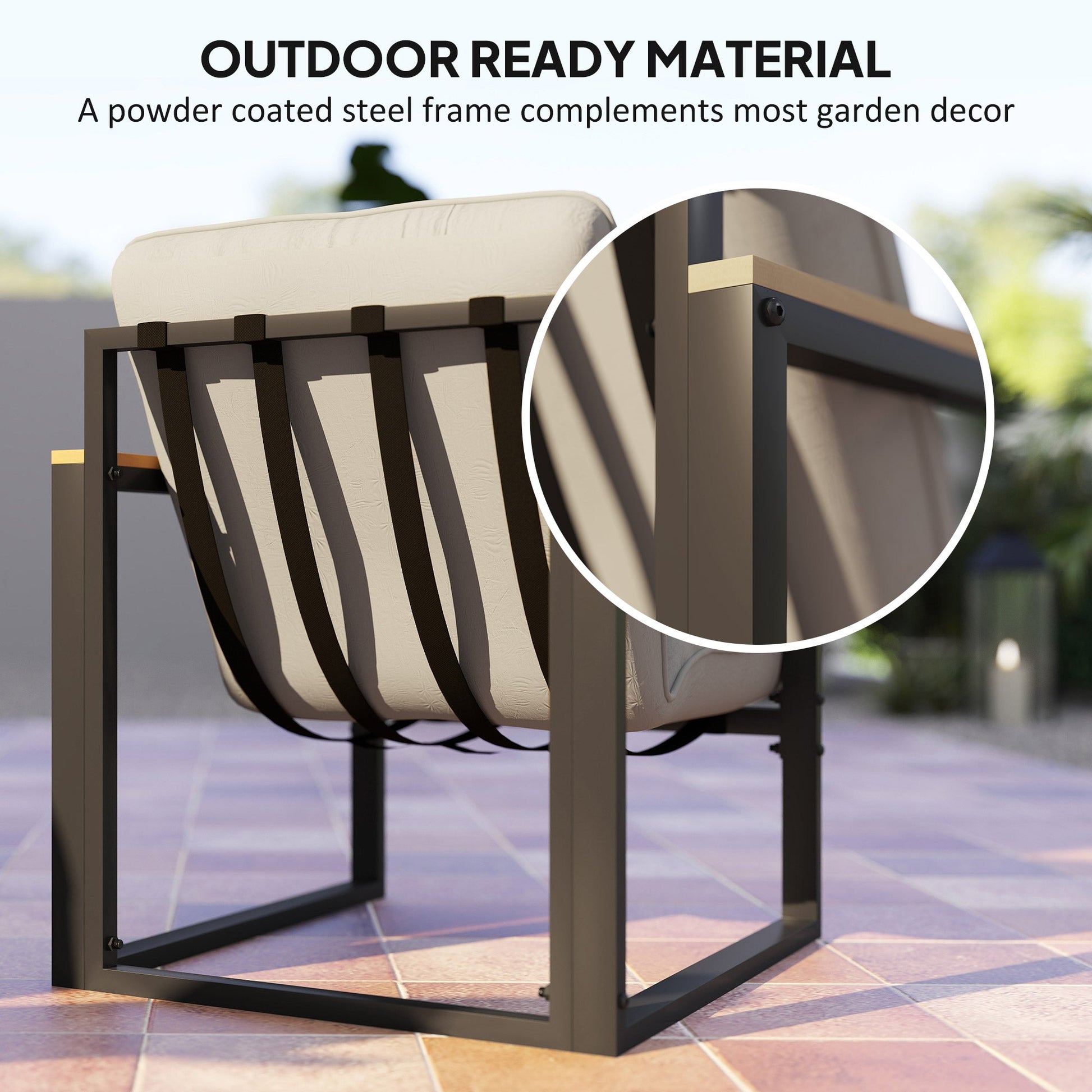 4 Piece Patio Furniture Set, Outdoor Loveseat Sofa Set with Thick Cushions and Coffee Table, Patio Conversation Set for Porch, Balcony, Deck, Light Grey