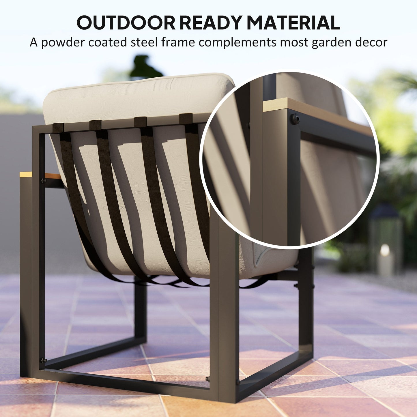 4 Piece Patio Furniture Set, Outdoor Loveseat Sofa Set with Thick Cushions and Coffee Table, Patio Conversation Set for Porch, Balcony, Deck, Light Grey