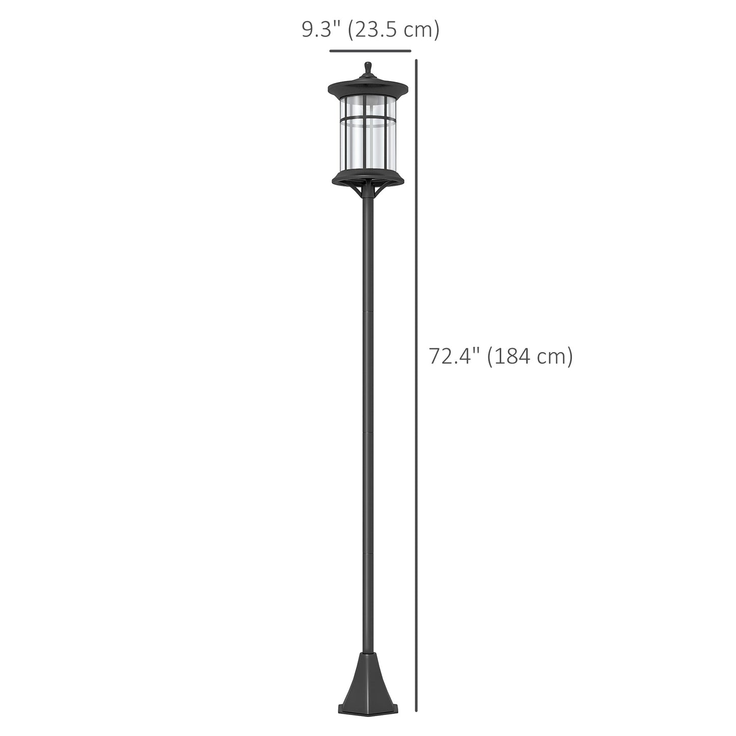 Solar Lamp Post Light, 72" LED Outdoor Street Light, Waterproof IP44 for Patio, Garden, Backyard, Pathway, Cool White