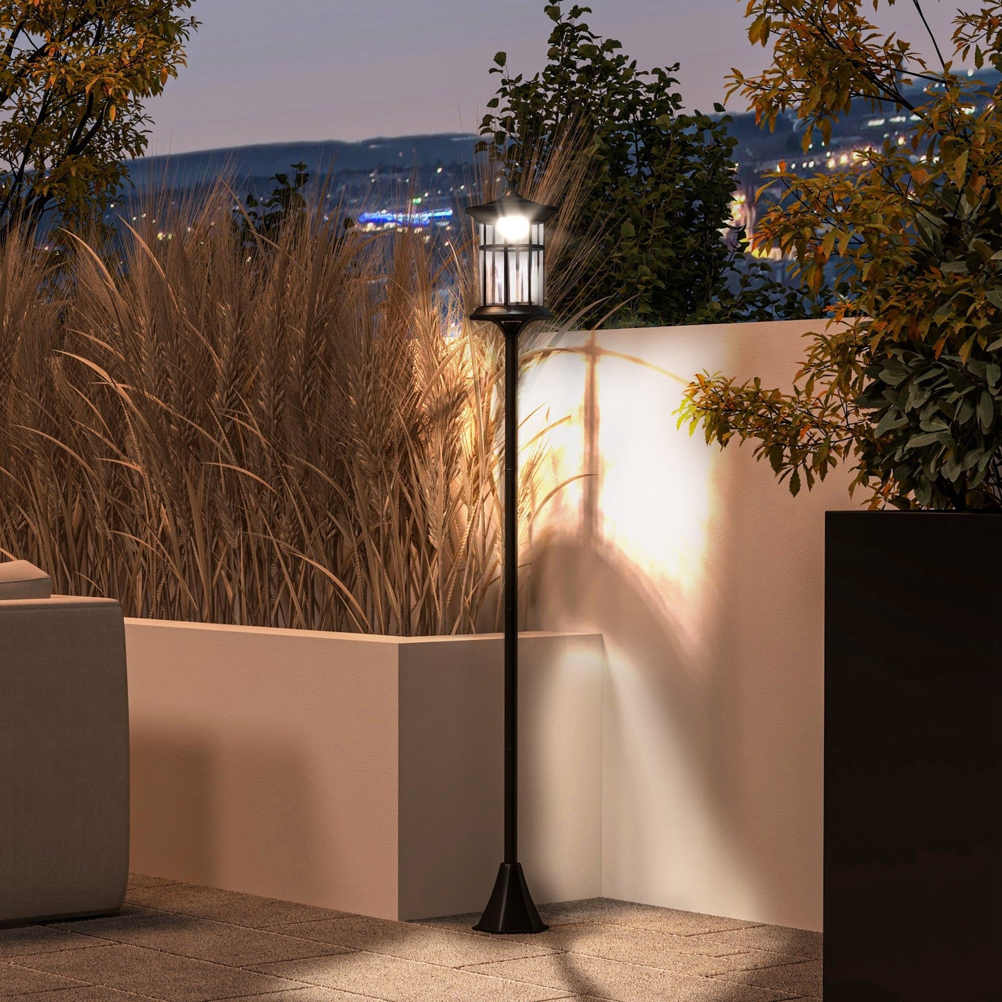Solar Lamp Post Light, 72" LED Outdoor Street Light, Waterproof IP44 for Patio, Garden, Backyard, Pathway, Cool White
