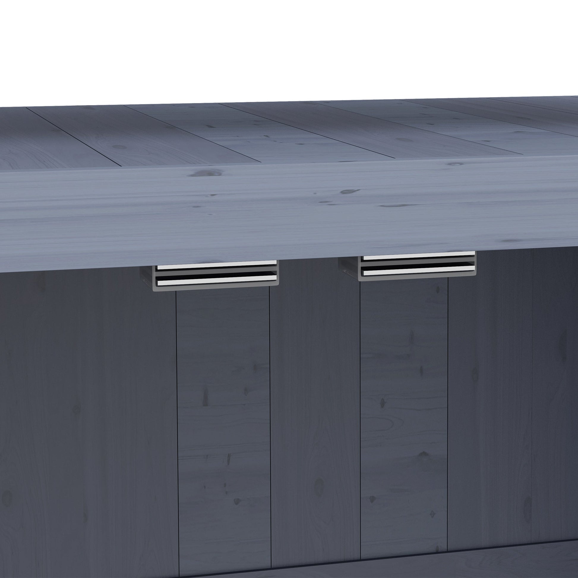 Outdoor Potting Bench, Wooden Potting Table with Storage Cabinet, Aluminum Table Top, Rubber Wheels for Backyard, Patio, Balcony, Grey