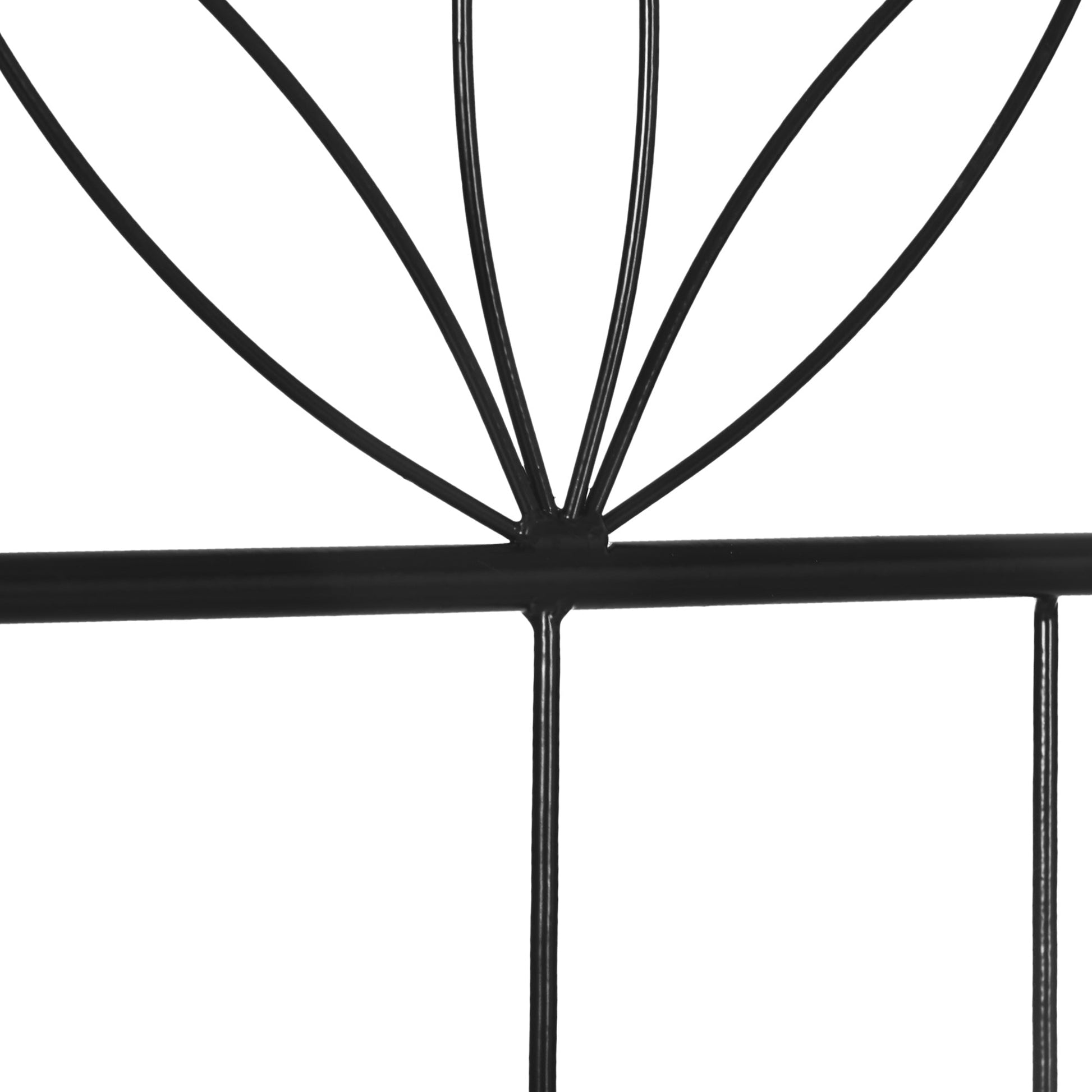 Metal Garden Trellis Pack of 2 for Climbing Plants, Arched Grid Trellis Panels, 20" x 60", Black