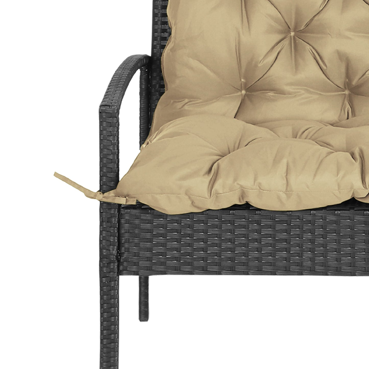 Porch Swing Cushion Garden Bench Cushion with Backrest, Non-Slip 2-Seater Thick Pad, Swing Chair Mat Replacement for Indoor and Outdoor, 39.4" x 38.6", Khaki