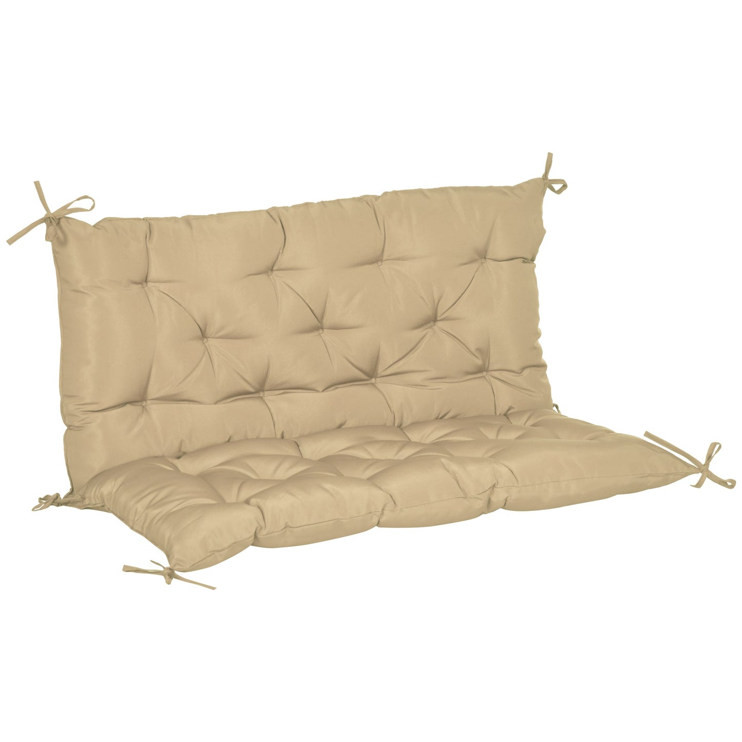 Porch Swing Cushion Garden Bench Cushion with Backrest, Non-Slip 2-Seater Thick Pad, Swing Chair Mat Replacement for Indoor and Outdoor, 39.4" x 38.6", Khaki