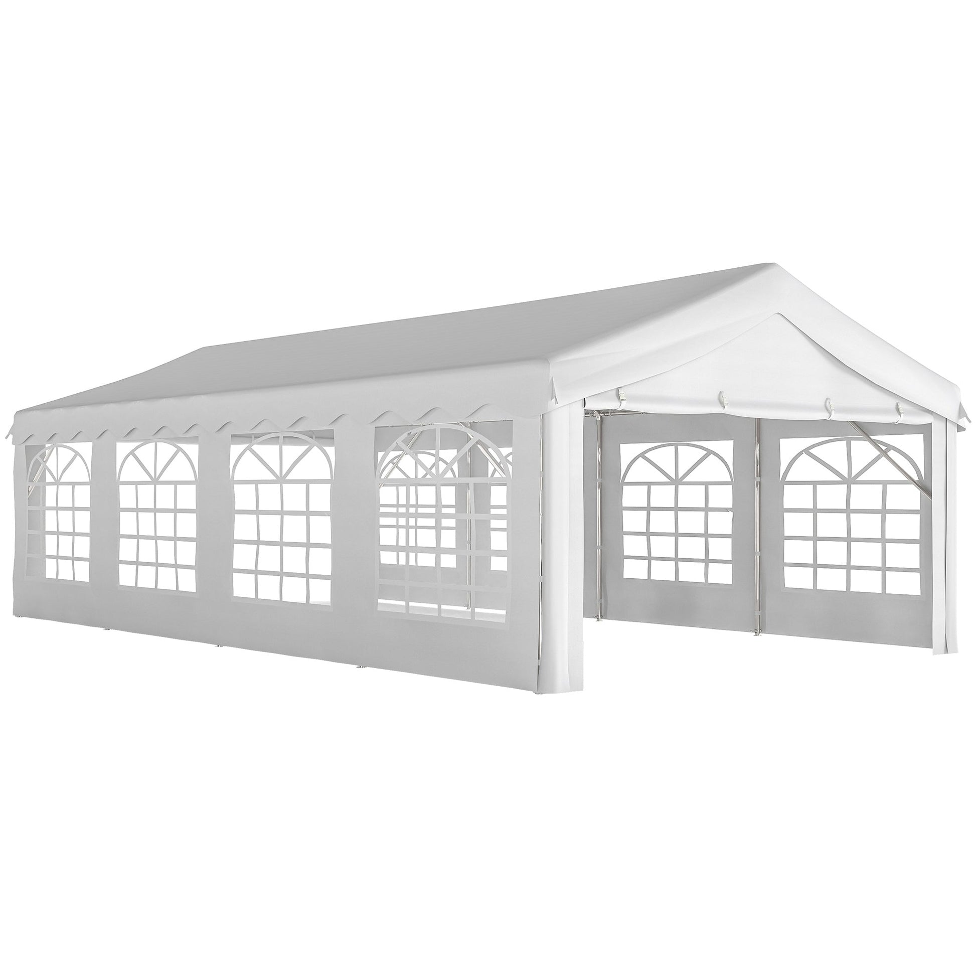 13'x26' Heavy Duty Large Party Tent & Carport with Removable Sidewalls, Windows, Portable Garage Canopy Tent, Sun Shade Shelter for Parties Wedding Outdoor Events, White