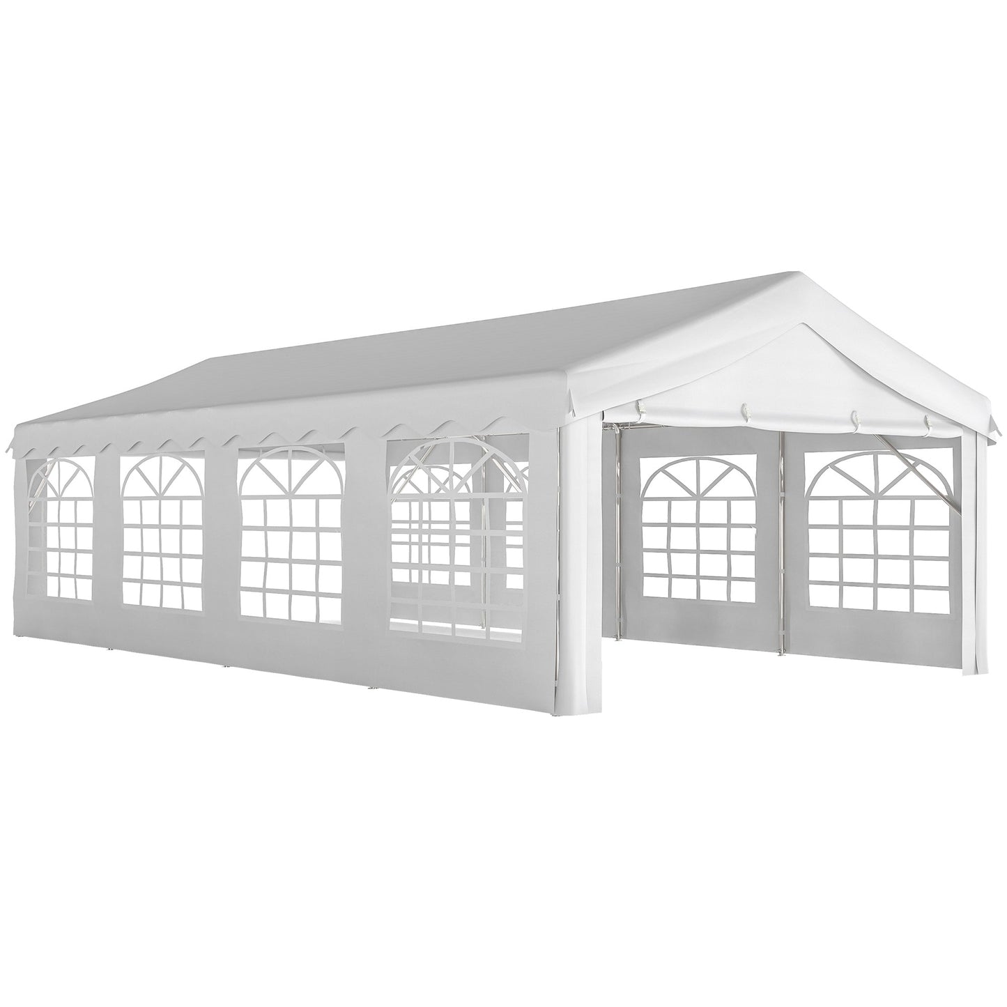13'x26' Heavy Duty Large Party Tent & Carport with Removable Sidewalls, Windows, Portable Garage Canopy Tent, Sun Shade Shelter for Parties Wedding Outdoor Events, White