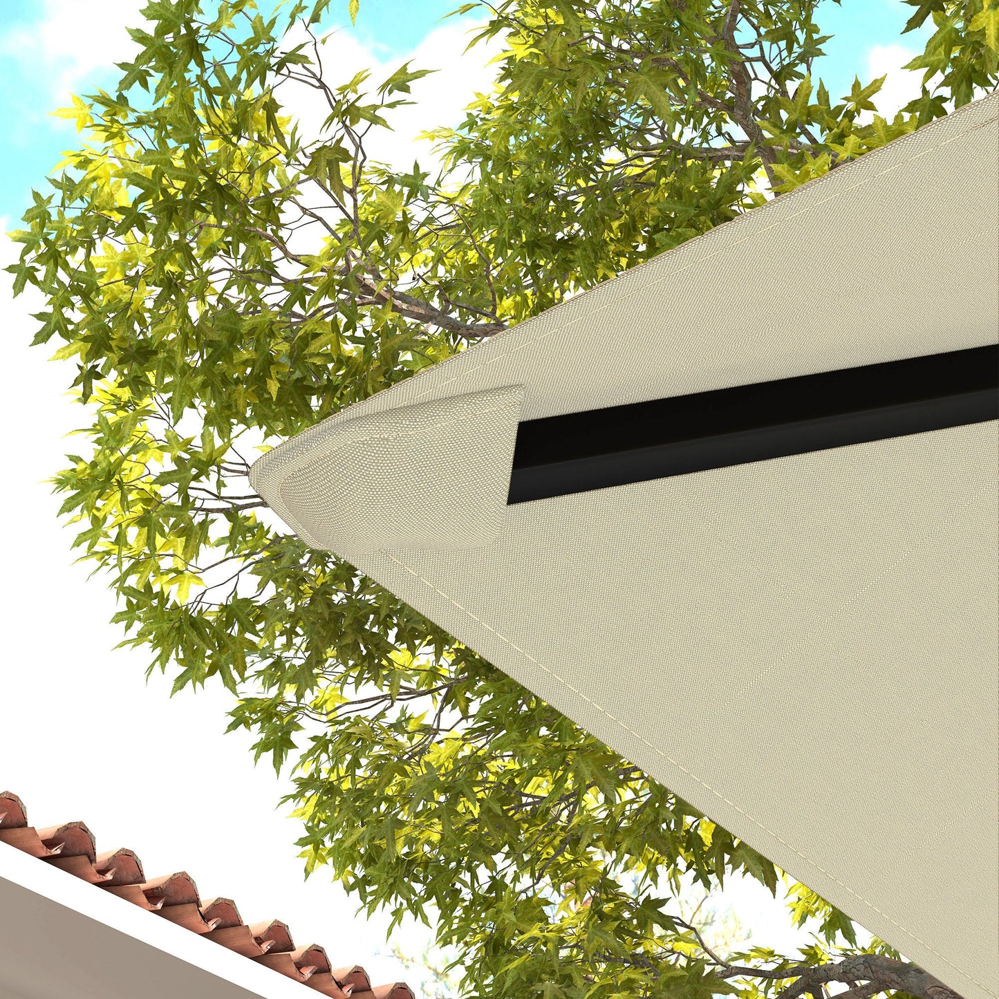 10' x 10' Gazebo Replacement Canopy Cover, Outdoor Gazebo Roof Replacement with Drain Holes, Water Resistant PVC Coating, 370g/㎡, UPF30+, TOP COVER ONLY, Cream White