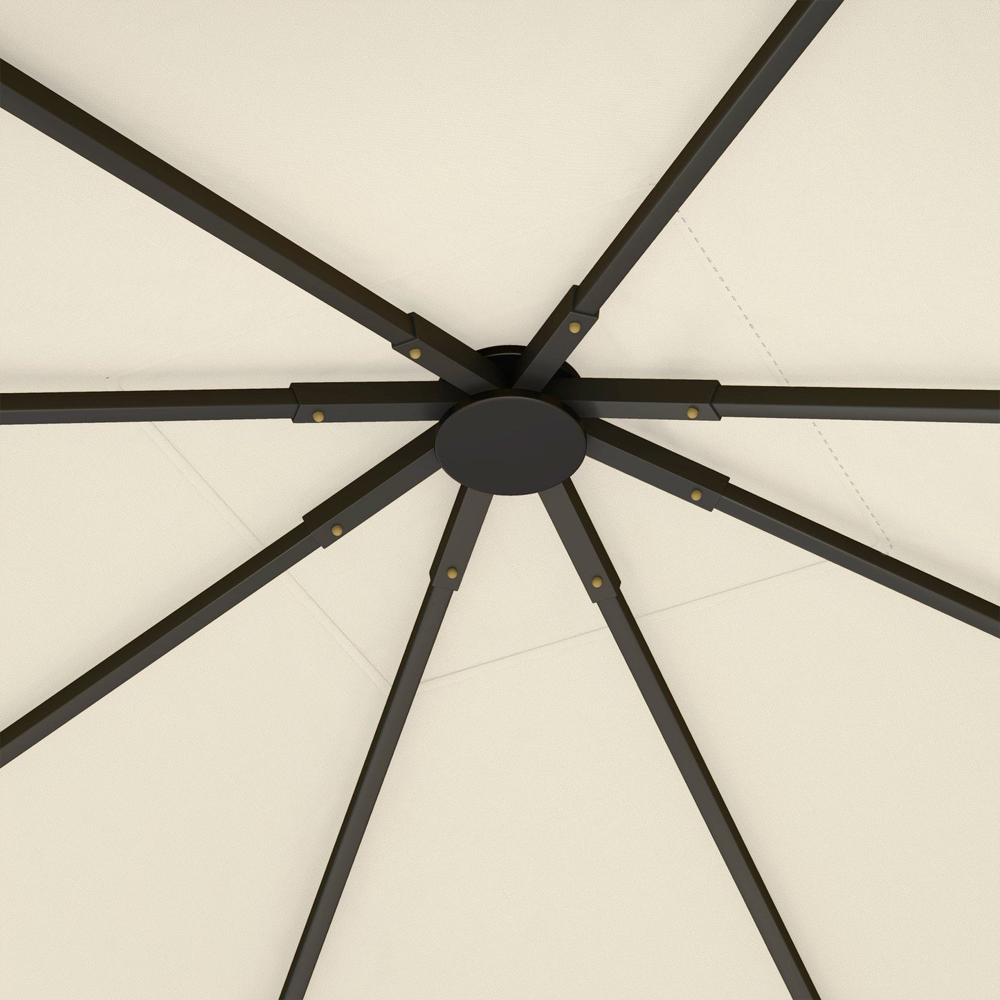 10' x 10' Gazebo Replacement Canopy Cover, Outdoor Gazebo Roof Replacement with Drain Holes, Water Resistant PVC Coating, 370g/㎡, UPF30+, TOP COVER ONLY, Cream White