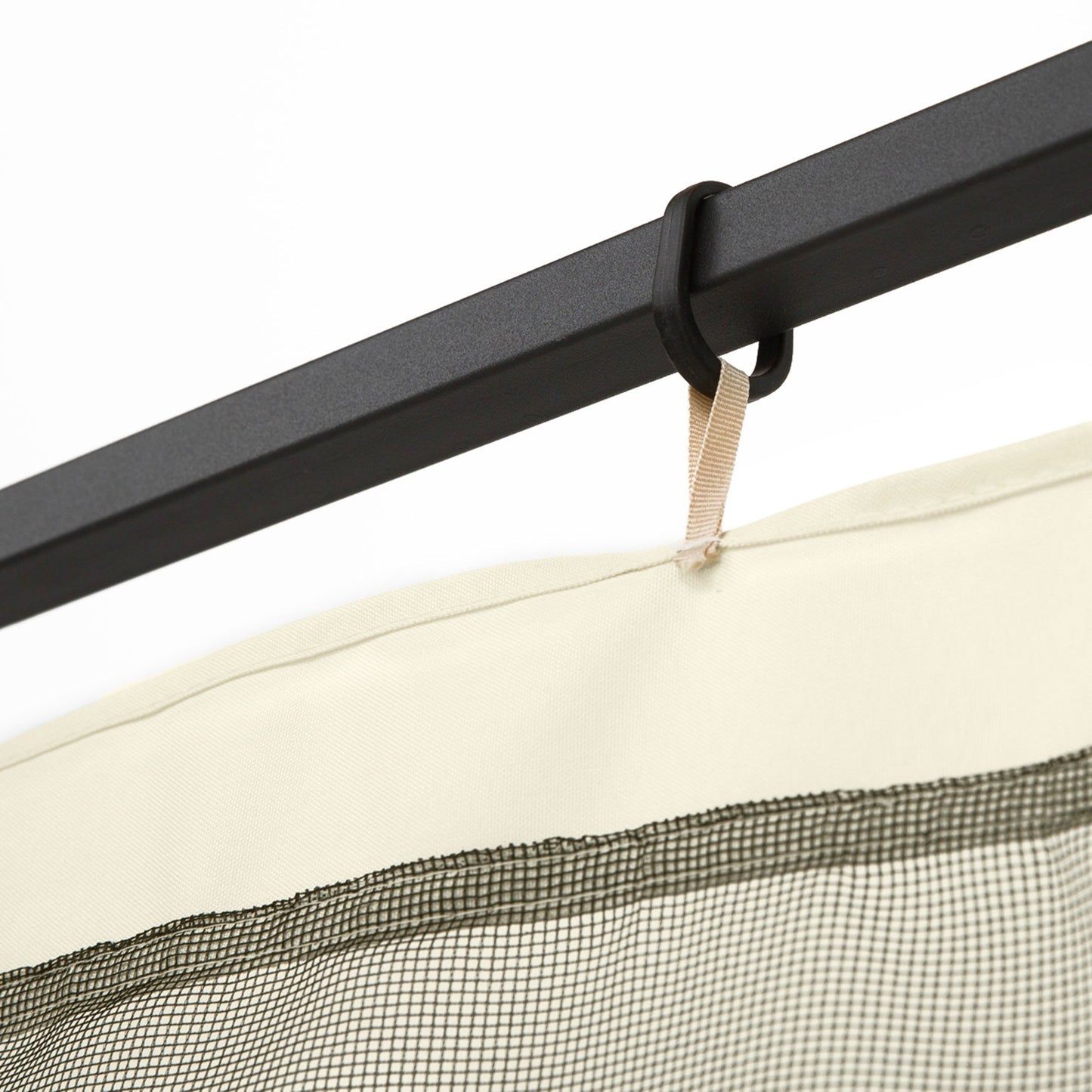 Replacement Mosquito Netting for Gazebo 10' x 10' Black Screen Walls for Canopy with Zippers for Parties and Outdoor Activities, Cream White