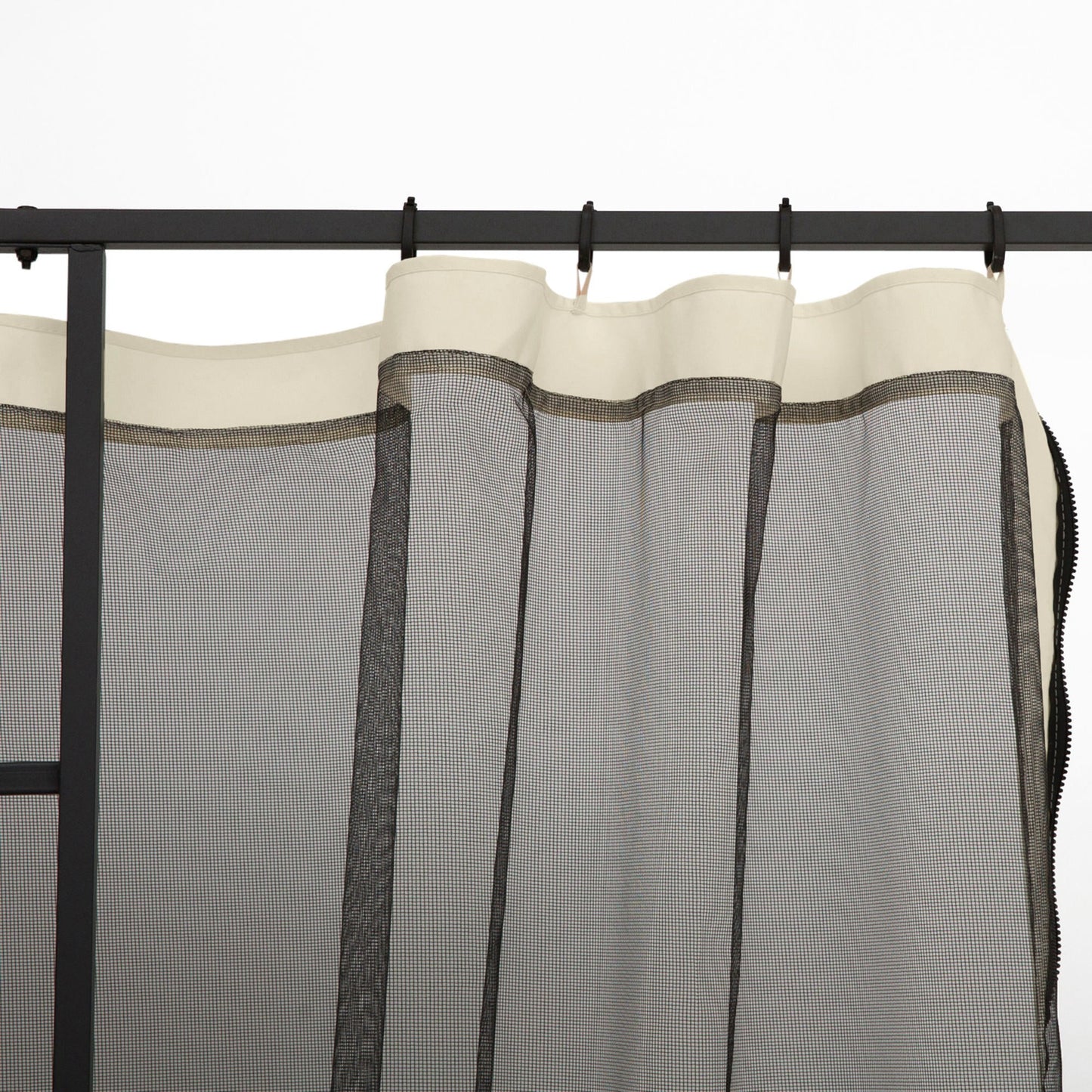 Replacement Mosquito Netting for Gazebo 10' x 10' Black Screen Walls for Canopy with Zippers for Parties and Outdoor Activities, Cream White