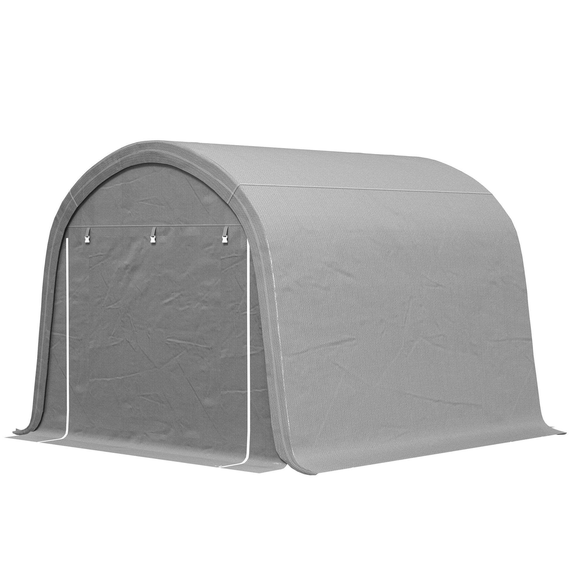 10' x 10' Garden Storage Tent, Heavy Duty Outdoor Shed, Waterproof Portable Shed Storage Shelter with Galvanized Steel Frame for Bike, Motorcycle, Garden Tools, Light Grey