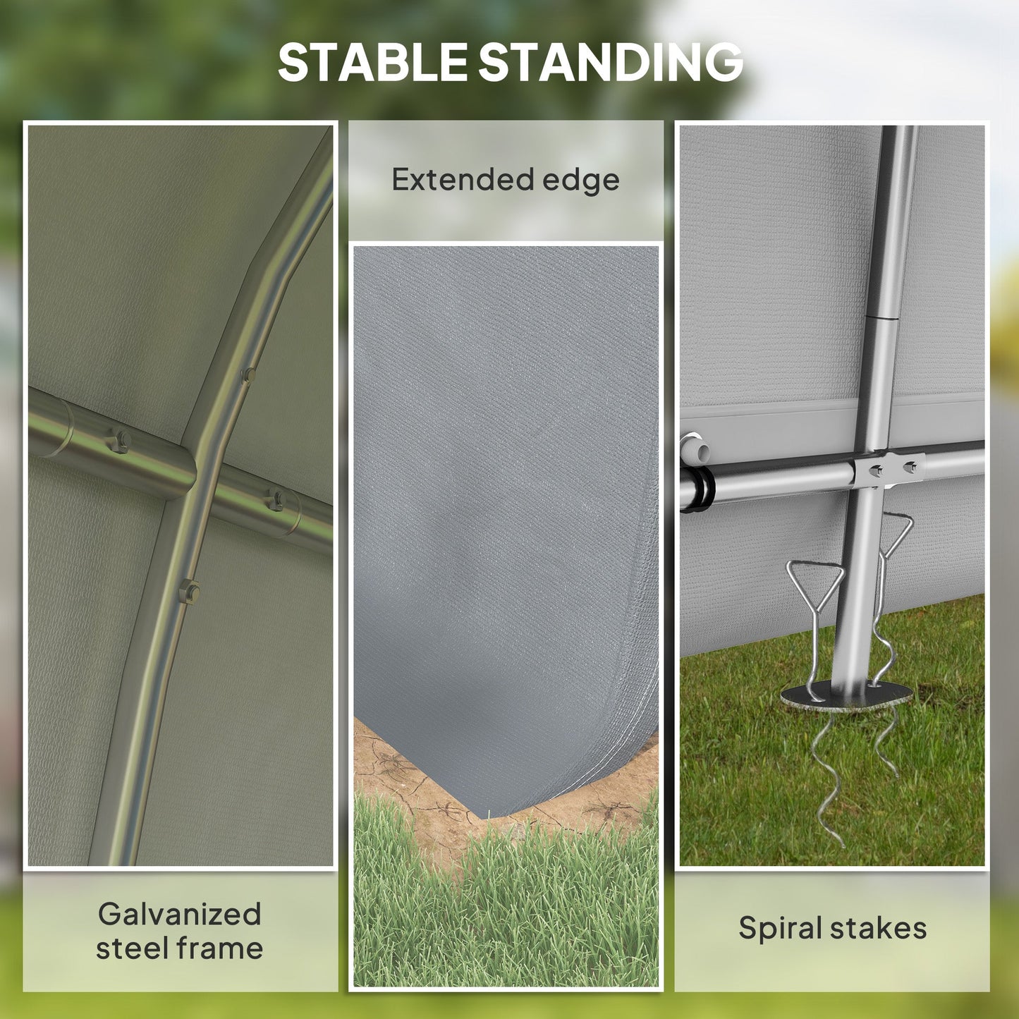 10' x 10' Garden Storage Tent, Heavy Duty Outdoor Shed, Waterproof Portable Shed Storage Shelter with Galvanized Steel Frame for Bike, Motorcycle, Garden Tools, Light Grey