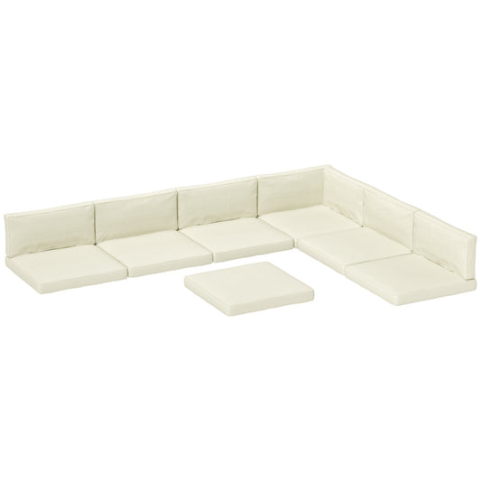 Patio Chair Cushions for Rattan Furniture, 14 Piece Outdoor Seat Cushions Pad for Patio Conversation Set, 7 Seat Cushions and 7 Back Cushions, Cream White