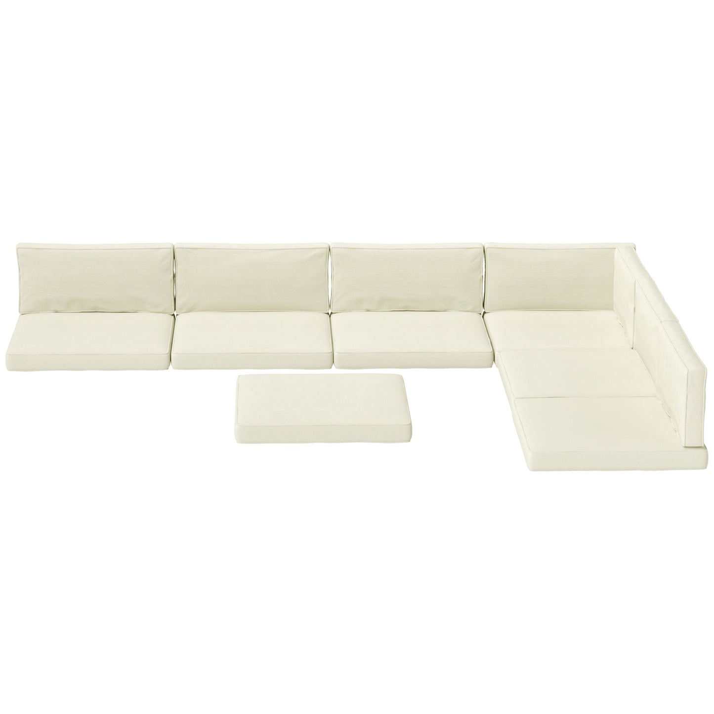 Patio Chair Cushions for Rattan Furniture, 14 Piece Outdoor Seat Cushions Pad for Patio Conversation Set, 7 Seat Cushions and 7 Back Cushions, Cream White