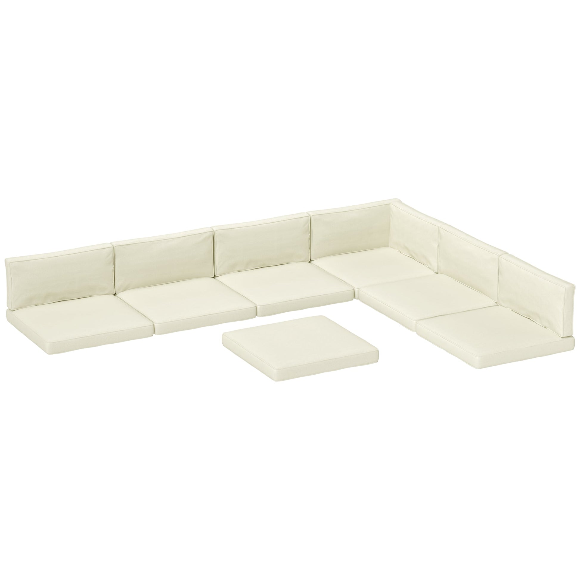 Patio Chair Cushions for Rattan Furniture, 14 Piece Outdoor Seat Cushions Pad for Patio Conversation Set, 7 Seat Cushions and 7 Back Cushions, Cream White