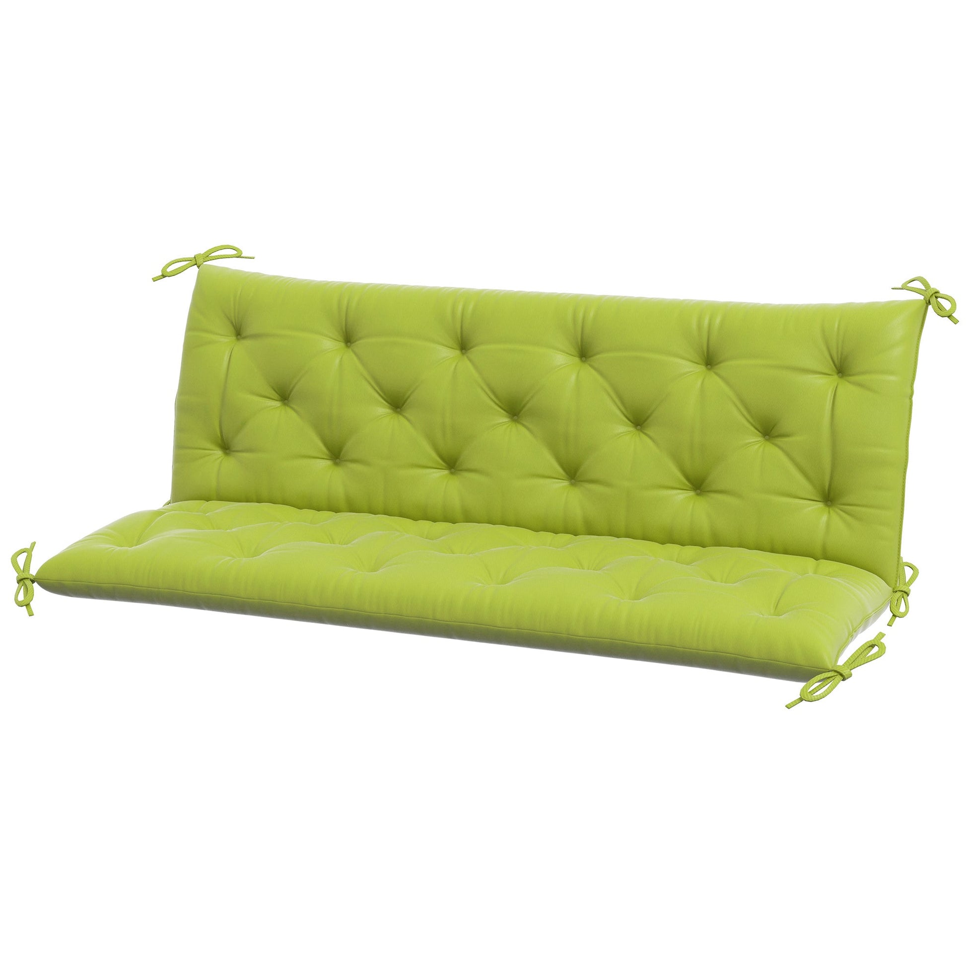 Porch Swing Cushion Garden Bench Cushion with Backrest, Non-Slip 3-Seater Thick Pad, Swing Chair Mat Replacement for Indoor and Outdoor, 59.1" x 38.6", Light Green