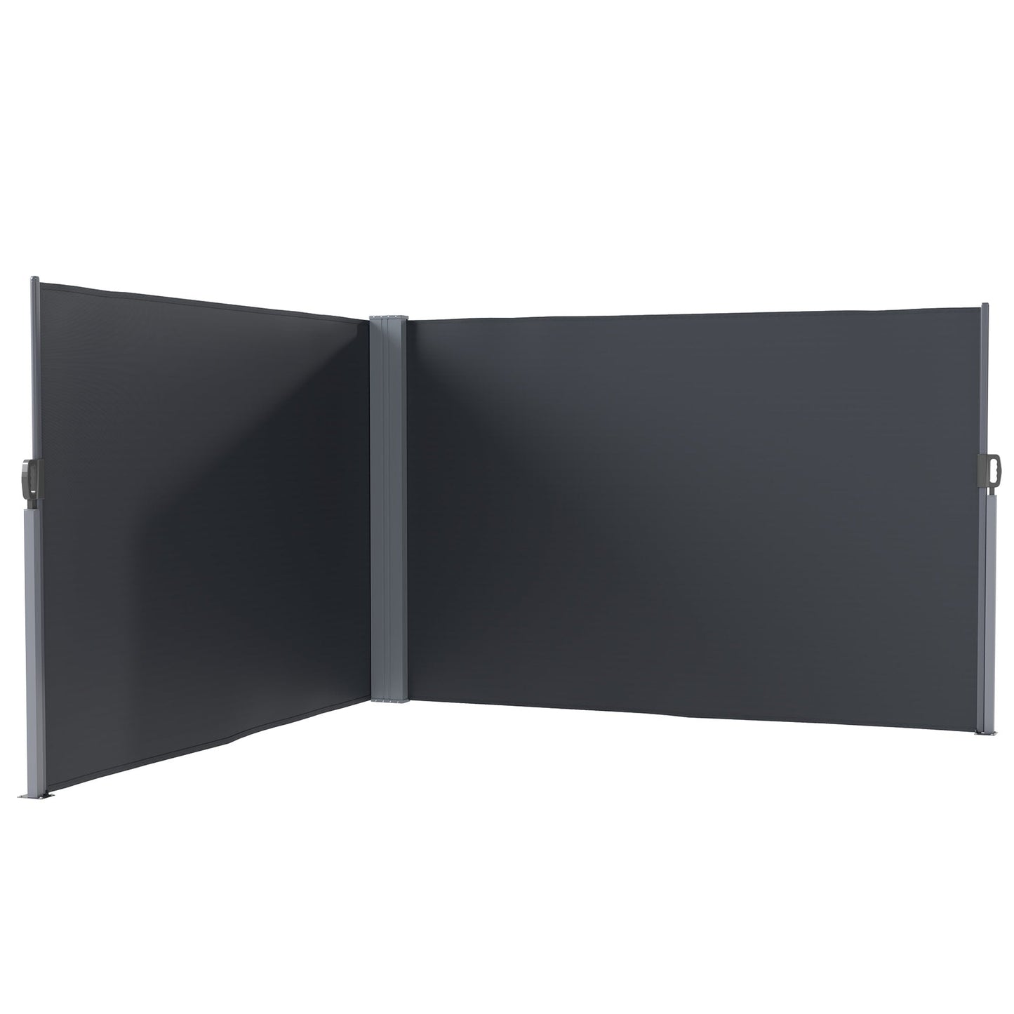 Patio Retractable Double Side Awning, 79"x236" Outdoor Privacy Screen, UV Resistant, Waterproof Room Divider Sun Shade Wind Screen for Garden, Balcony, Charcoal Grey