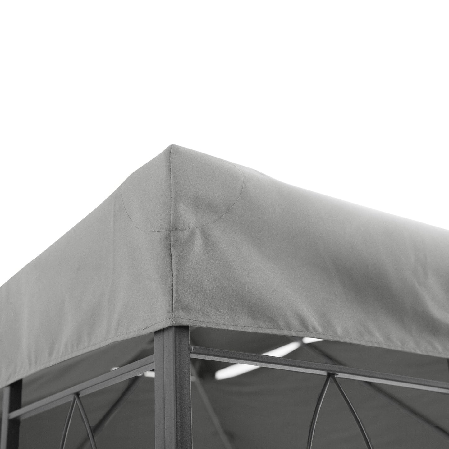 13.1' x 9.8' Gazebo Replacement Canopy 2 Tier Top UV Cover Pavilion Garden Patio Outdoor, Light Grey (TOP ONLY)