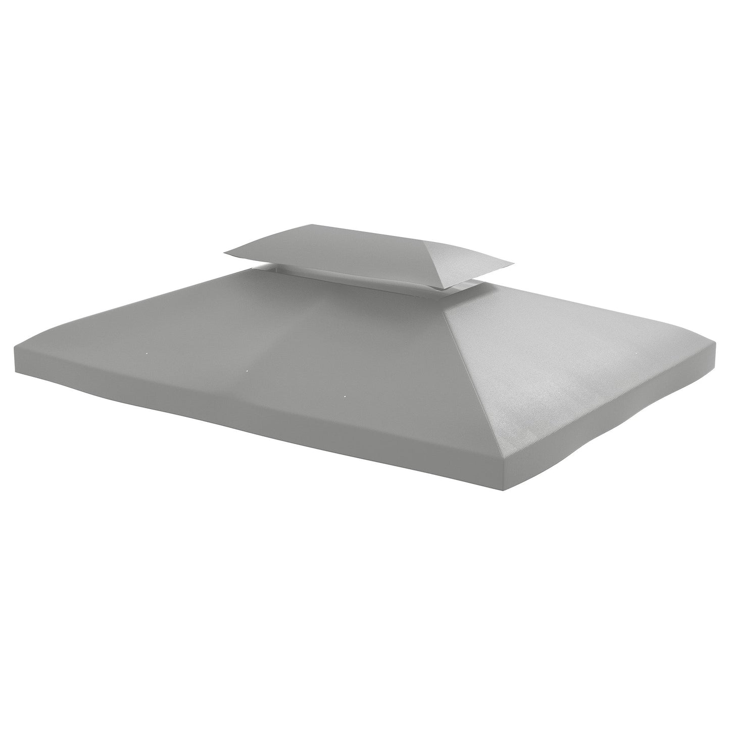 13.1' x 9.8' Gazebo Replacement Canopy 2 Tier Top UV Cover Pavilion Garden Patio Outdoor, Light Grey (TOP ONLY)