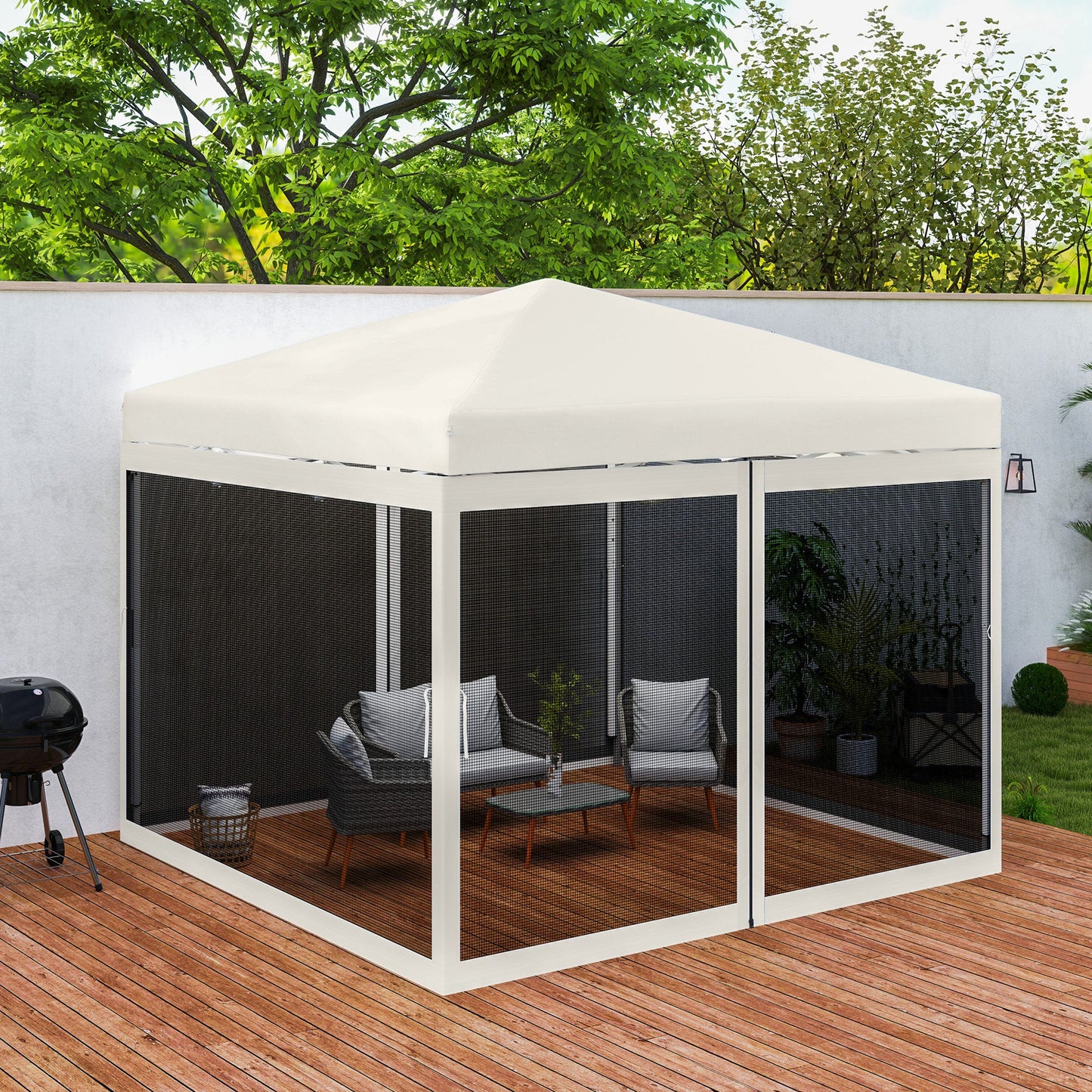 Gazebo Mosquito Netting, Replacement Mosquito Netting with Zippers for 10' x 10' Pop-Up Canopy Tent, 2 Panel Mesh Netting Screen Walls (Mosquito Net Only)