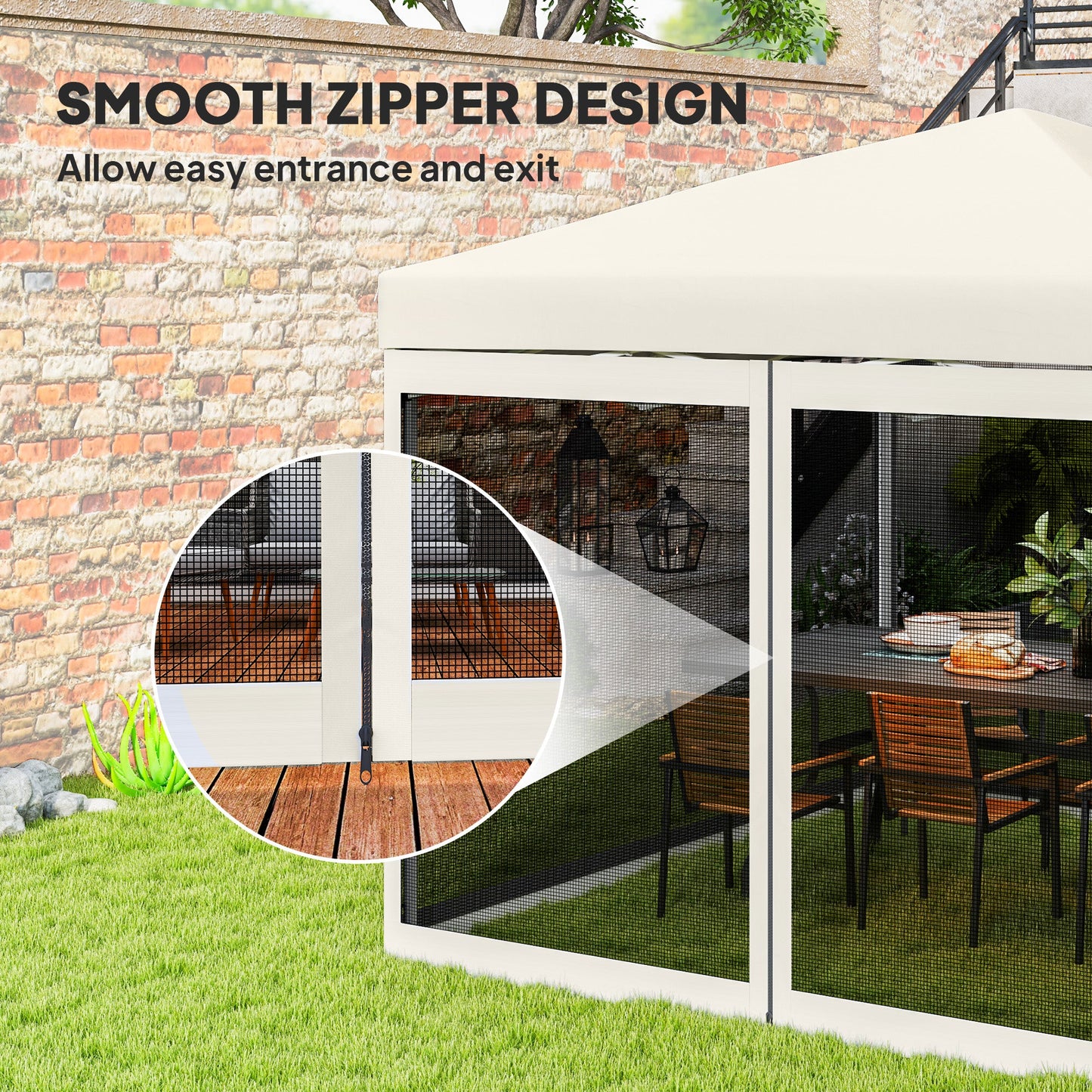 Gazebo Mosquito Netting, Replacement Mosquito Netting with Zippers for 10' x 10' Pop-Up Canopy Tent, 2 Panel Mesh Netting Screen Walls (Mosquito Net Only)