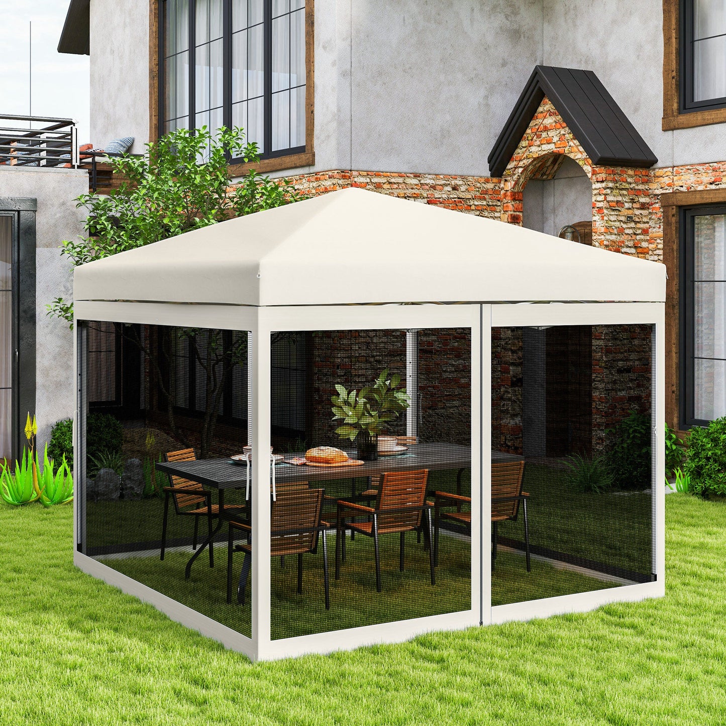 Gazebo Mosquito Netting, Replacement Mosquito Netting with Zippers for 10' x 10' Pop-Up Canopy Tent, 2 Panel Mesh Netting Screen Walls (Mosquito Net Only)
